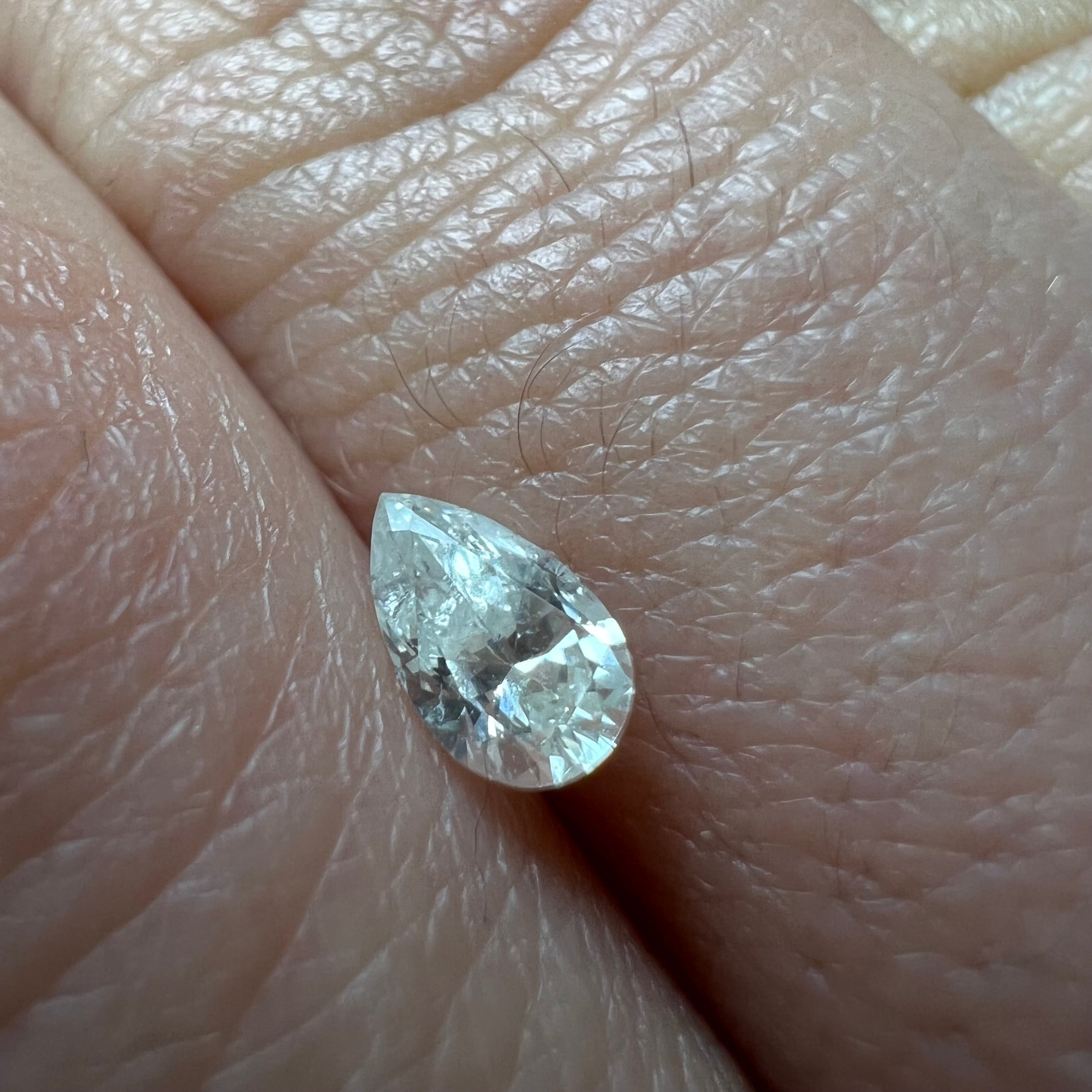 .39CT Pear Diamond J SI2 5.69x3.55x2.31mm Natural Earth mined