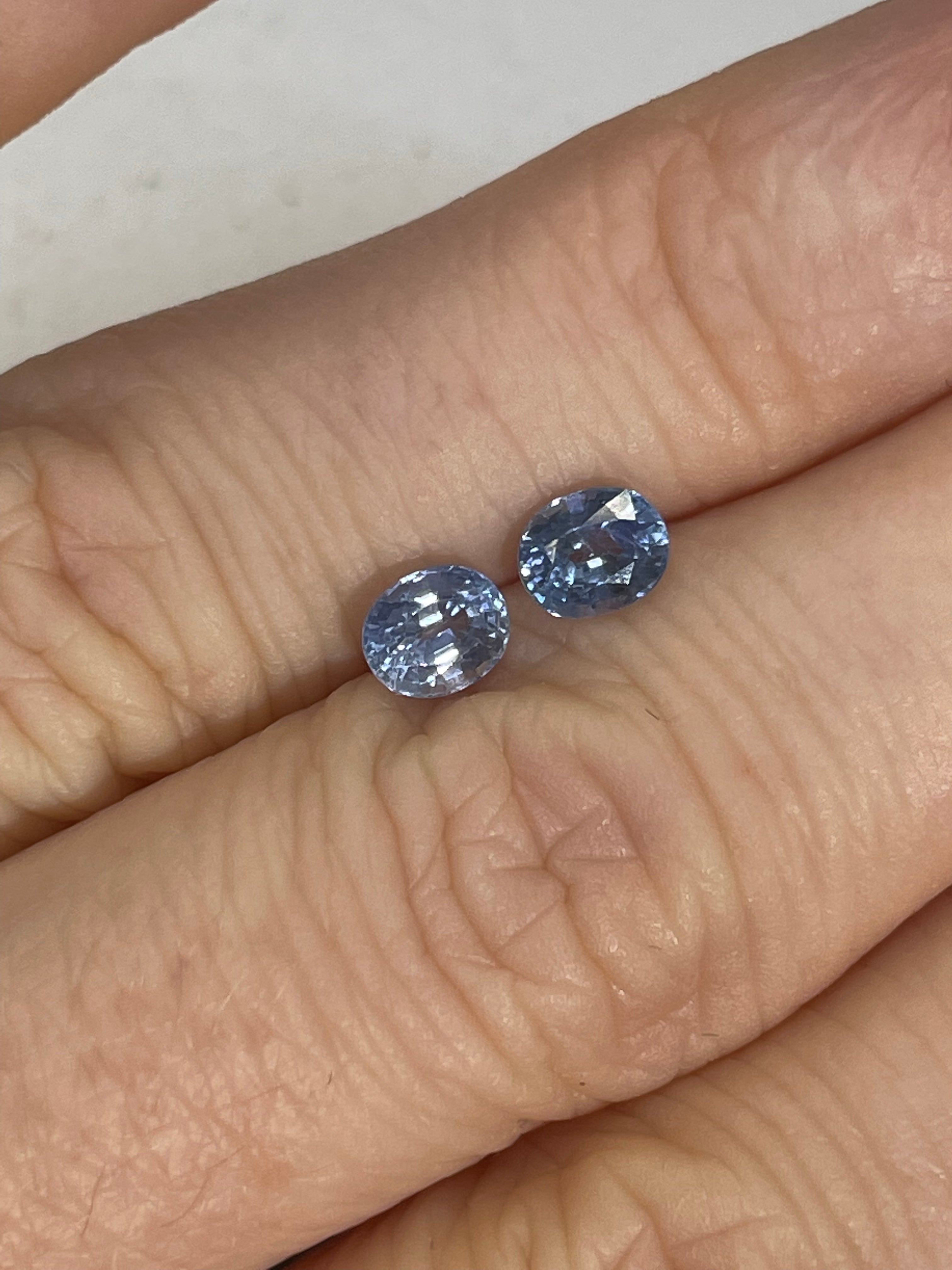 1.12CTW Loose  Oval Sapphire Pair Earth mined Gemstone