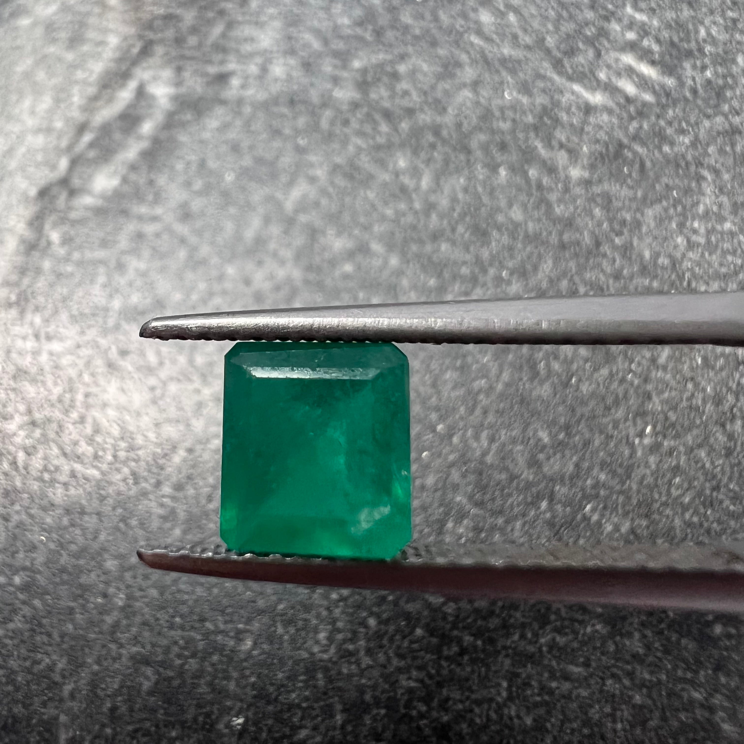 1.11CT Loose Natural Colombian Emerald Square Cut 6.82x6.24x3.78CT