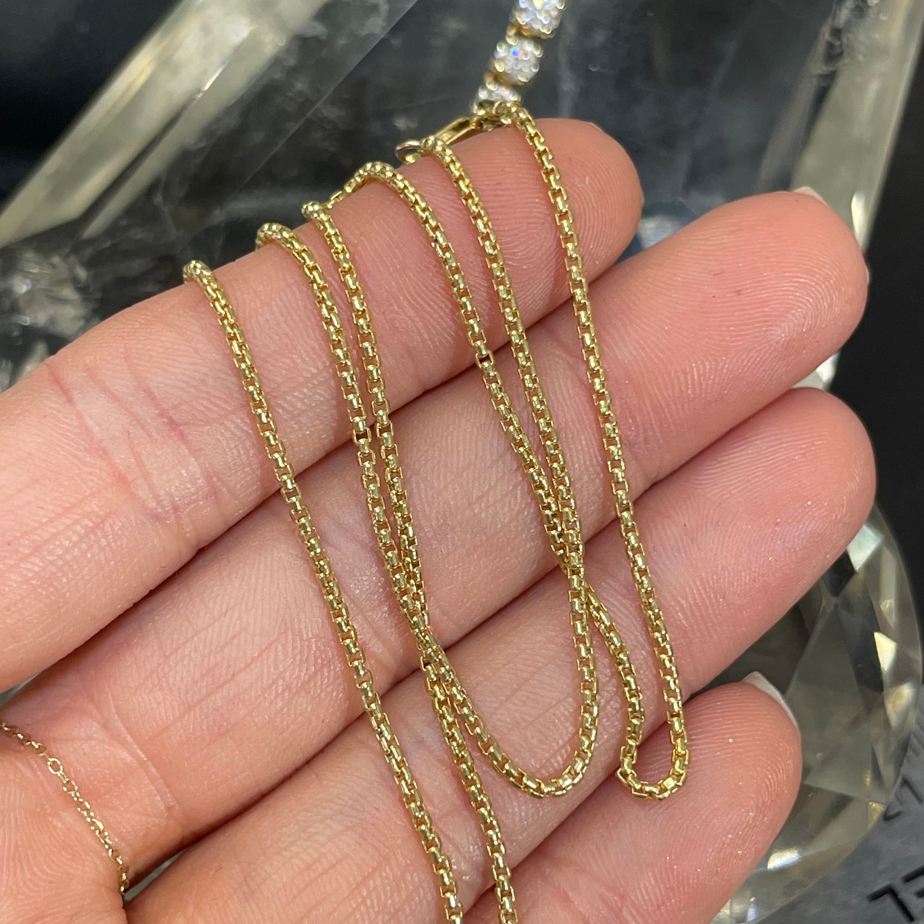 16" 1mm 14K Yellow Gold Barrel Chain Necklace