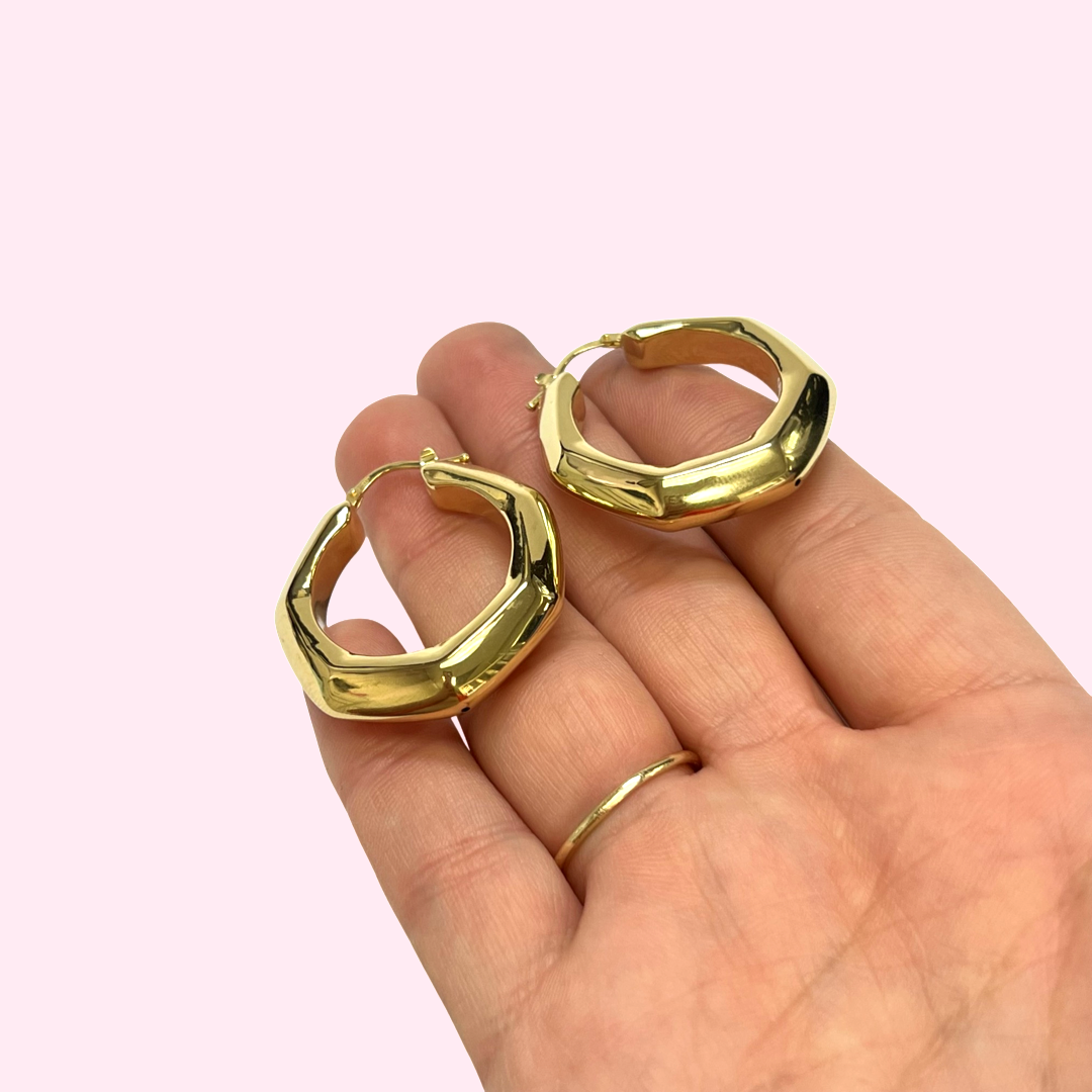 14K Yellow Gold Hoops