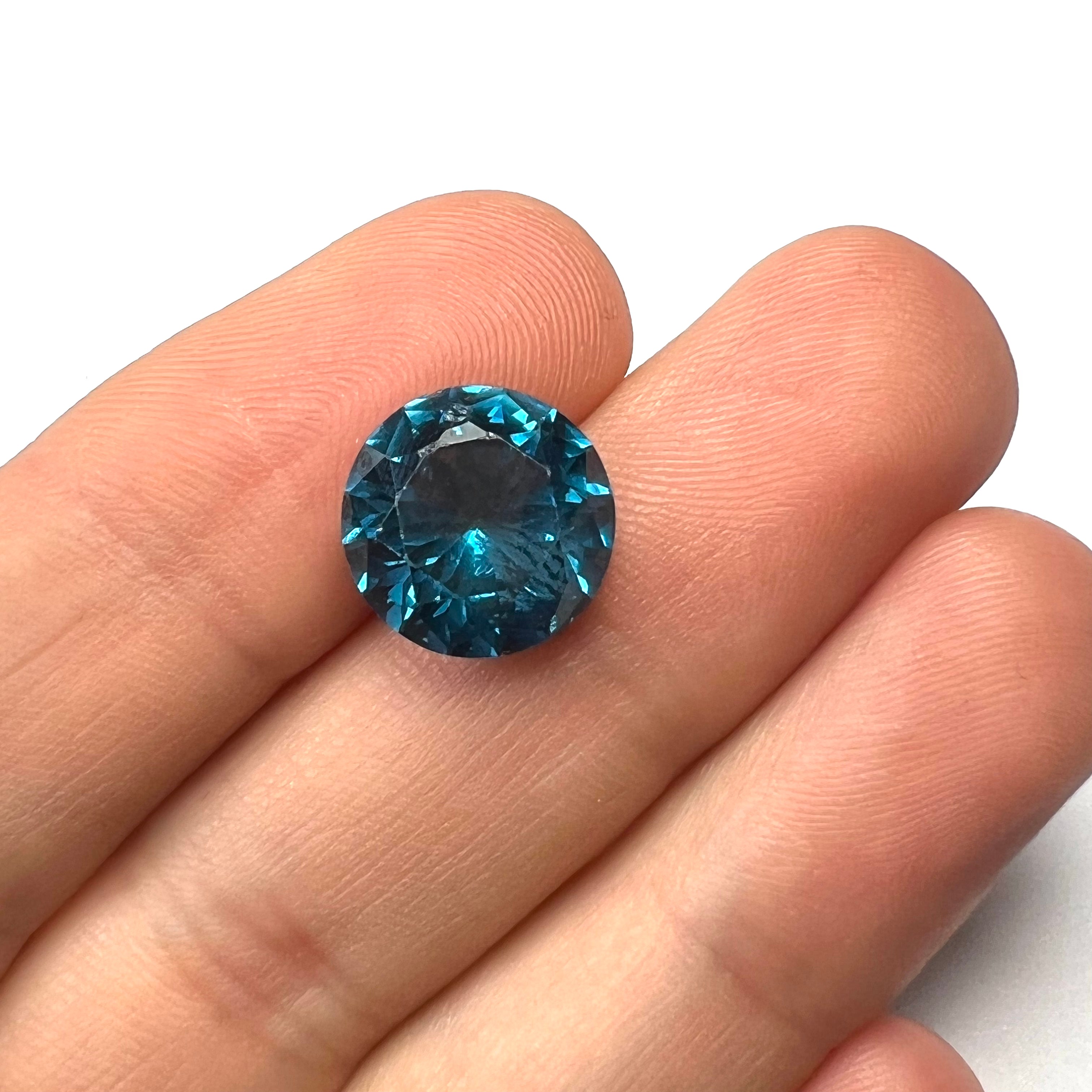 7.3CTW Loose Natural Round Cut Topaz 13x7.35mm Earth mined Gemstone