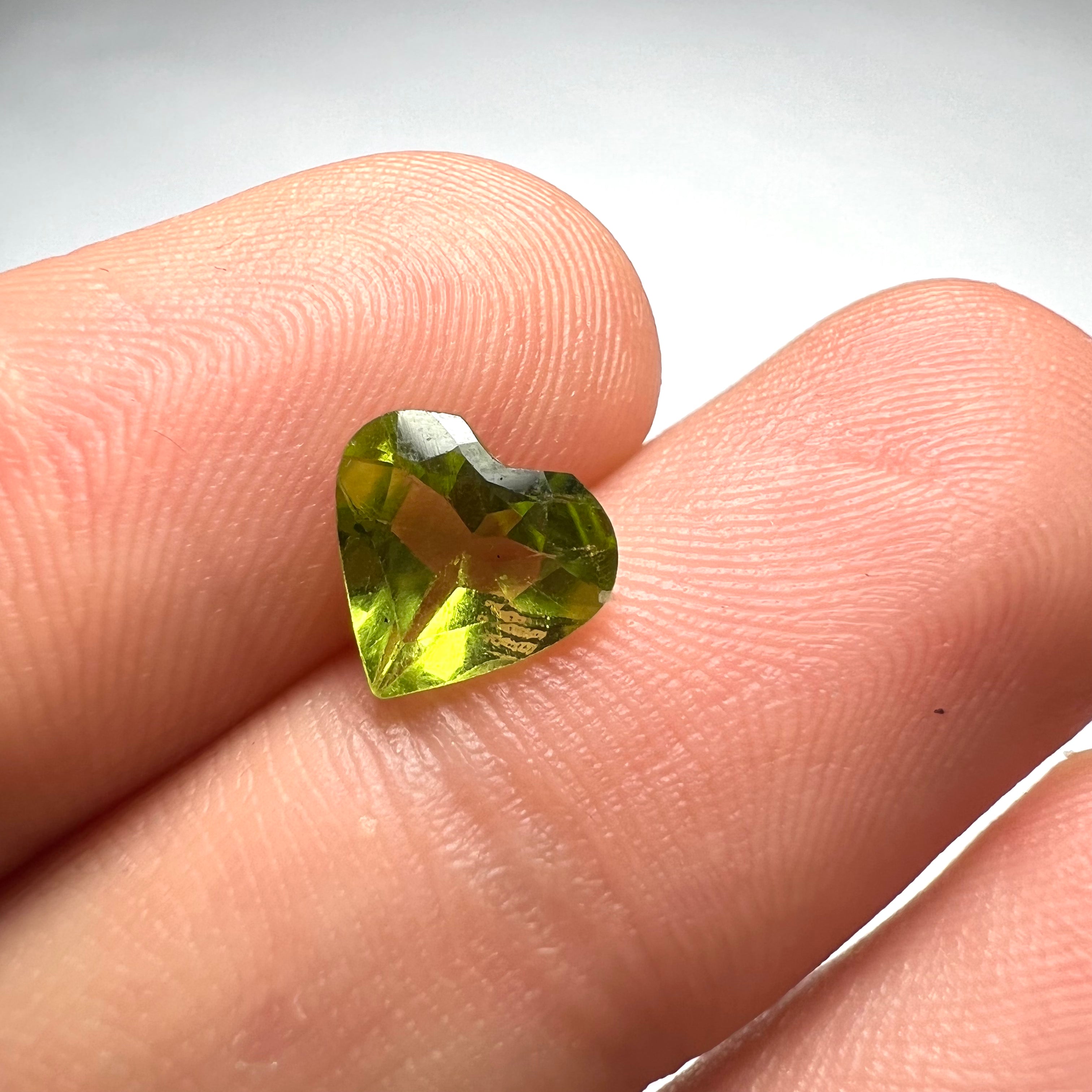 1.25CTW Loose Natural Heart Cut Peridot 7x3.3mm Earth mined Gemstone