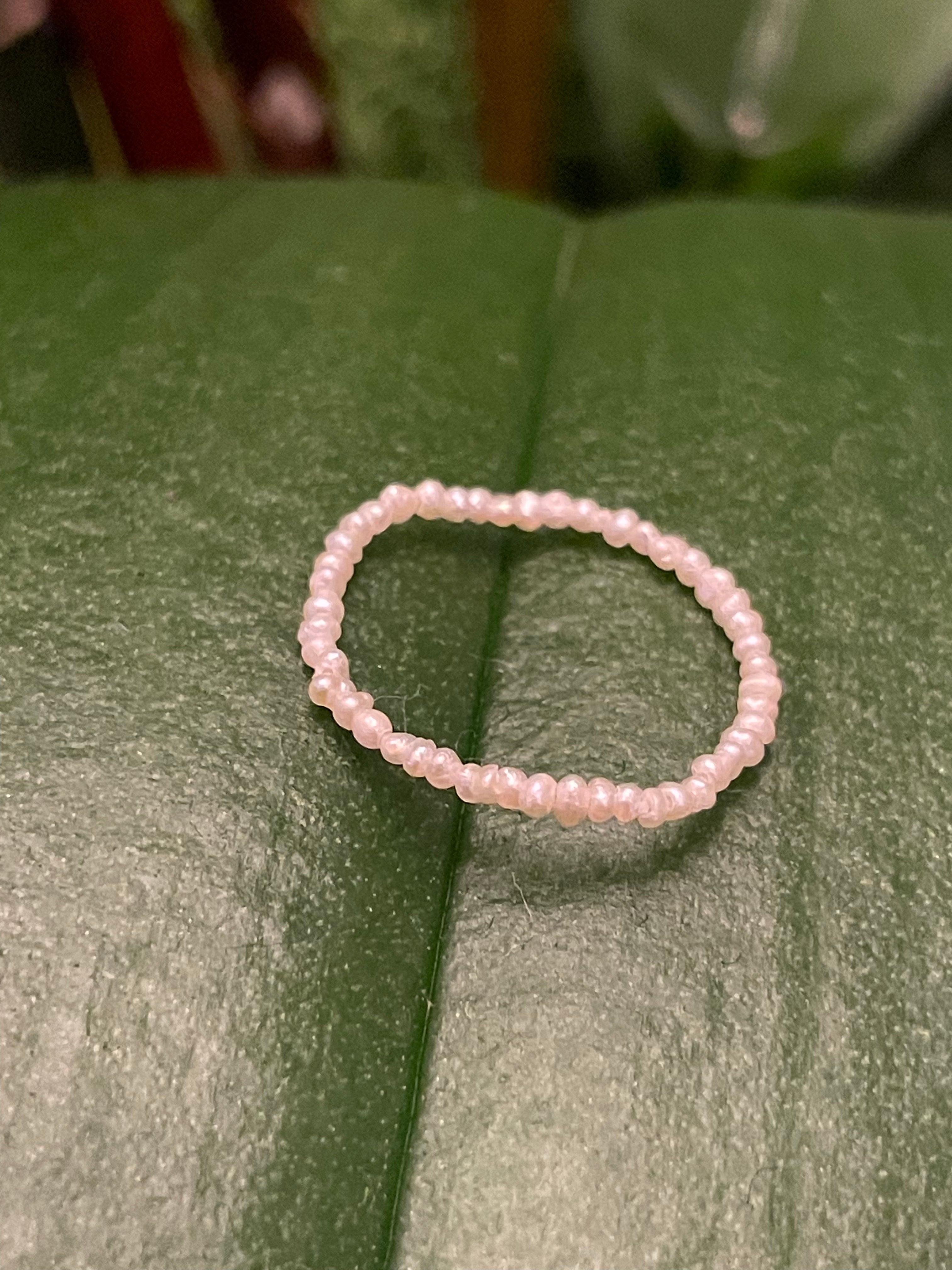 Magical Natural Seed Pearl Eternity Ring 7.25