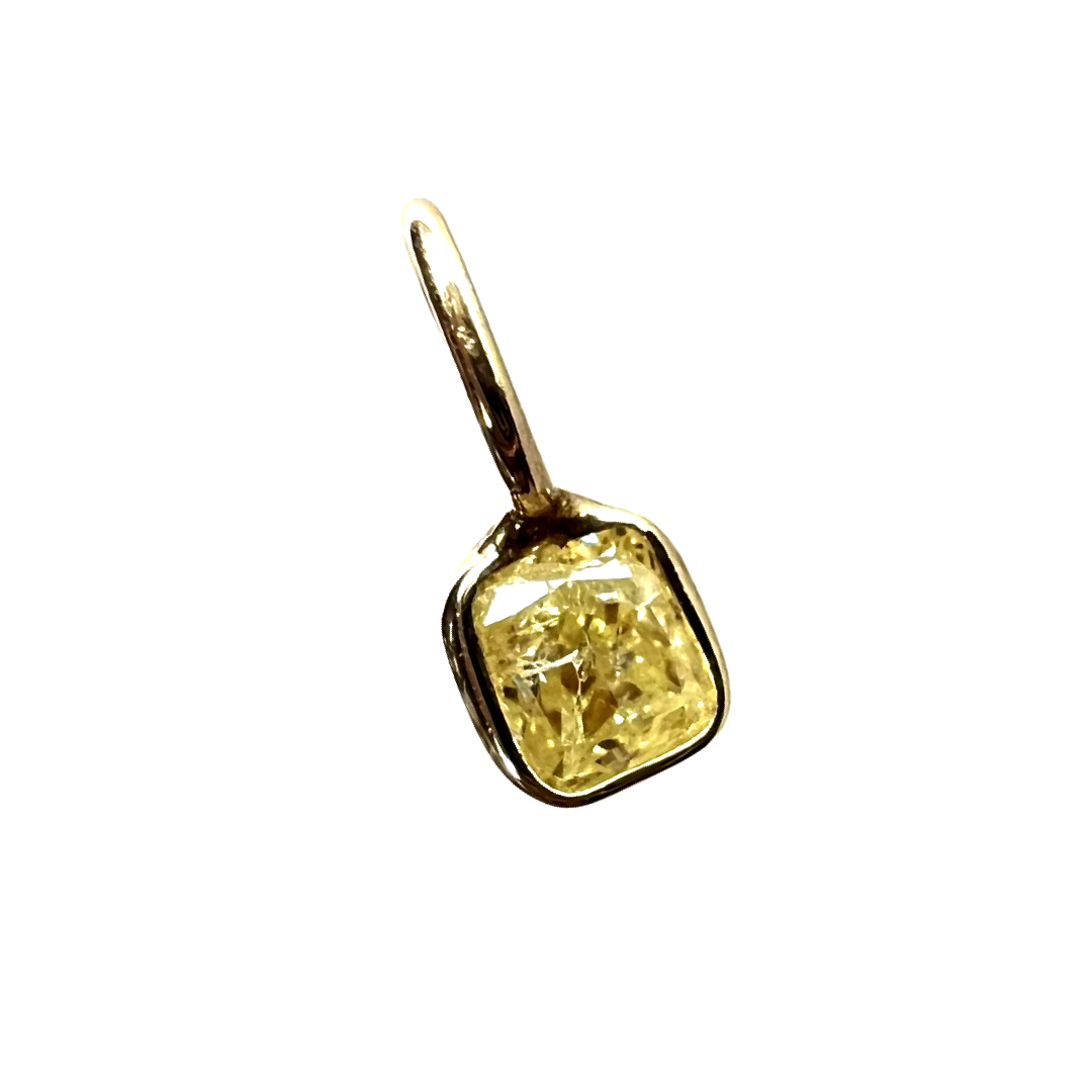 .25CT Yellow Diamond Pendant Charm