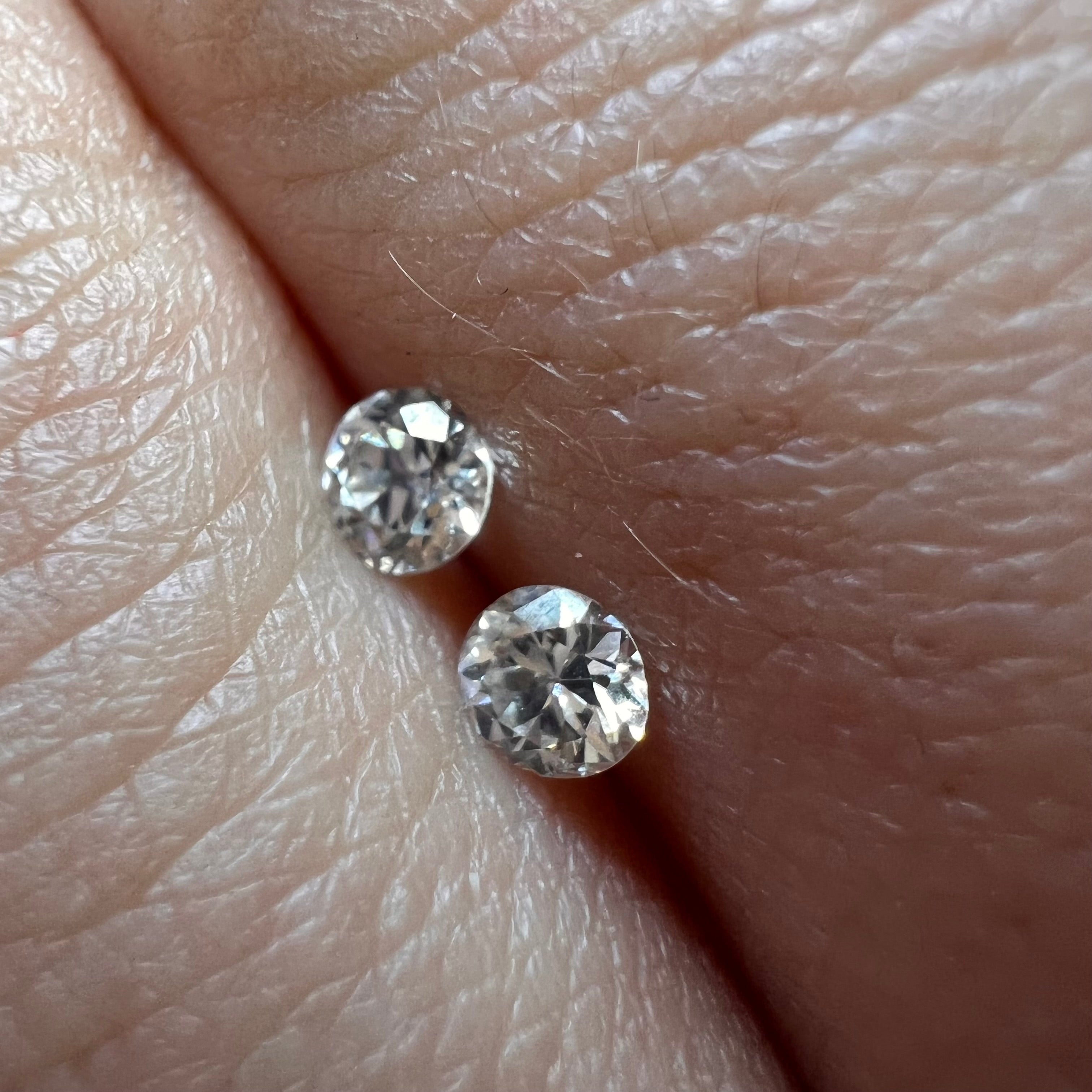 .28CTW Old Mine Cut Diamond Pair H VS2 3.5mm Natural Earth mined