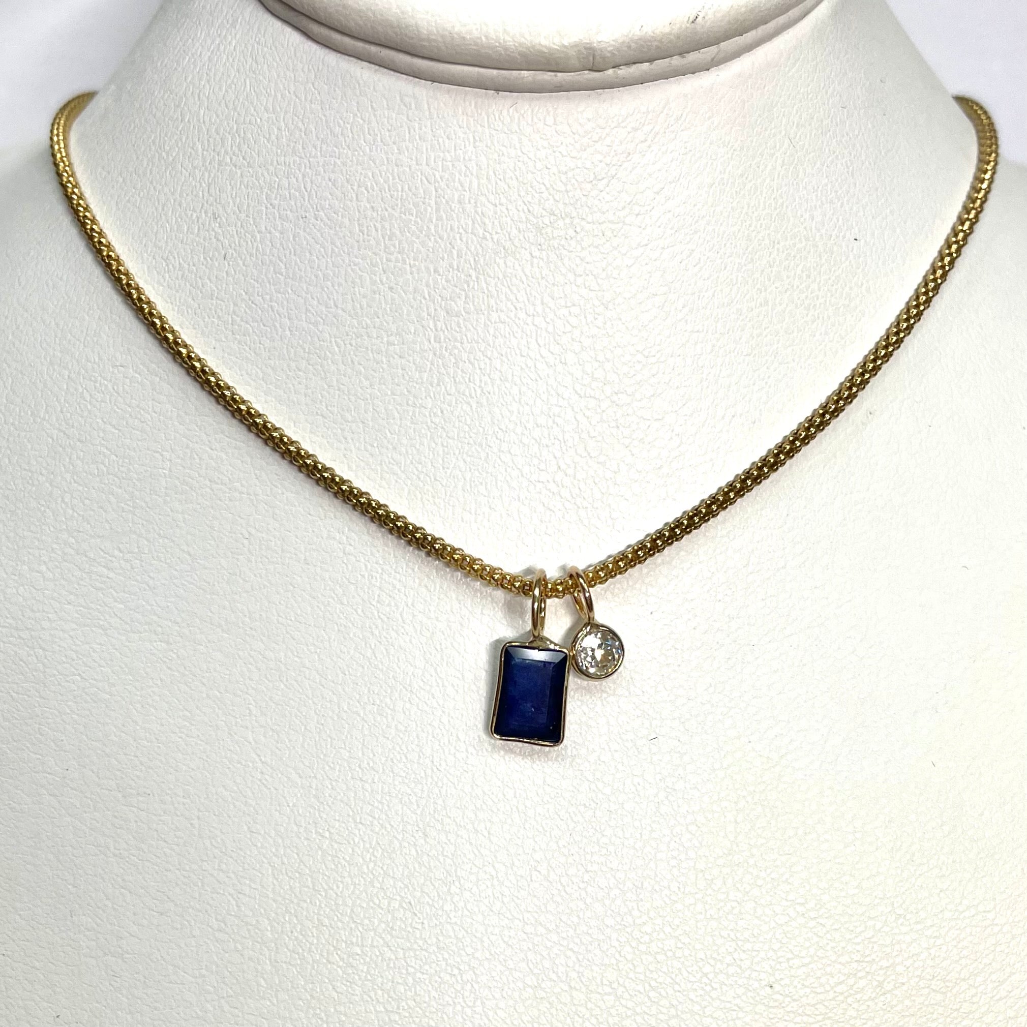 Natural Sapphire 14K Yellow Gold Pendant Charm