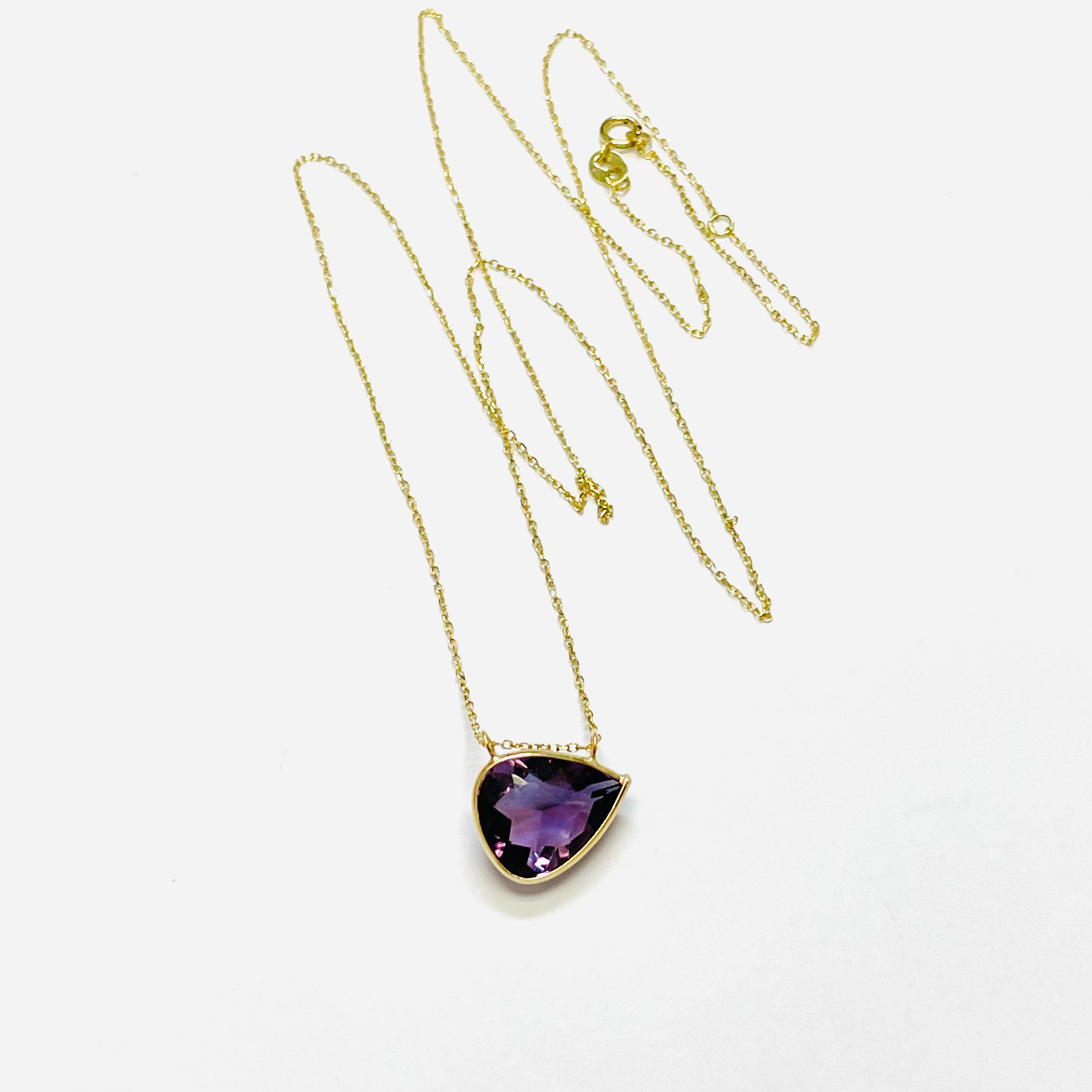 Amethyst Necklace in 14k Yellow Gold