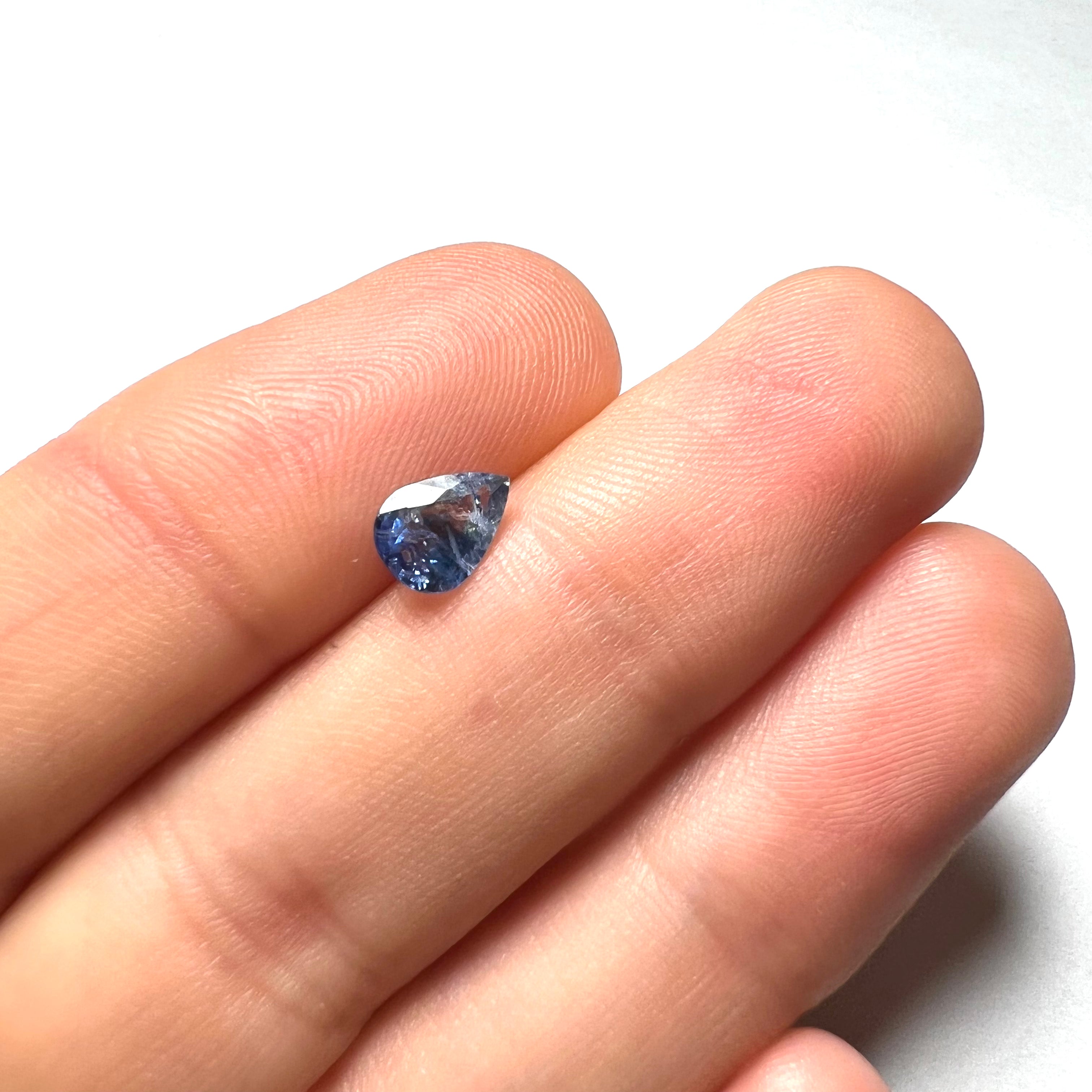 1CTW Loose Blue Pear Sapphire 7.2x5x3mm Earth mined Gemstone