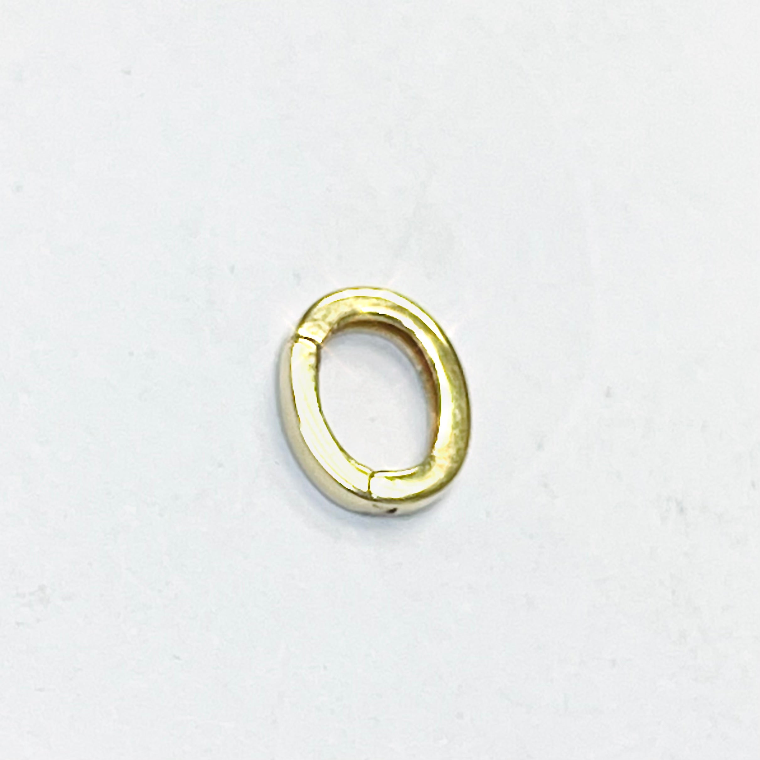 Solid 14K Gold Oval Carabiner Charm Connector 9x8mm