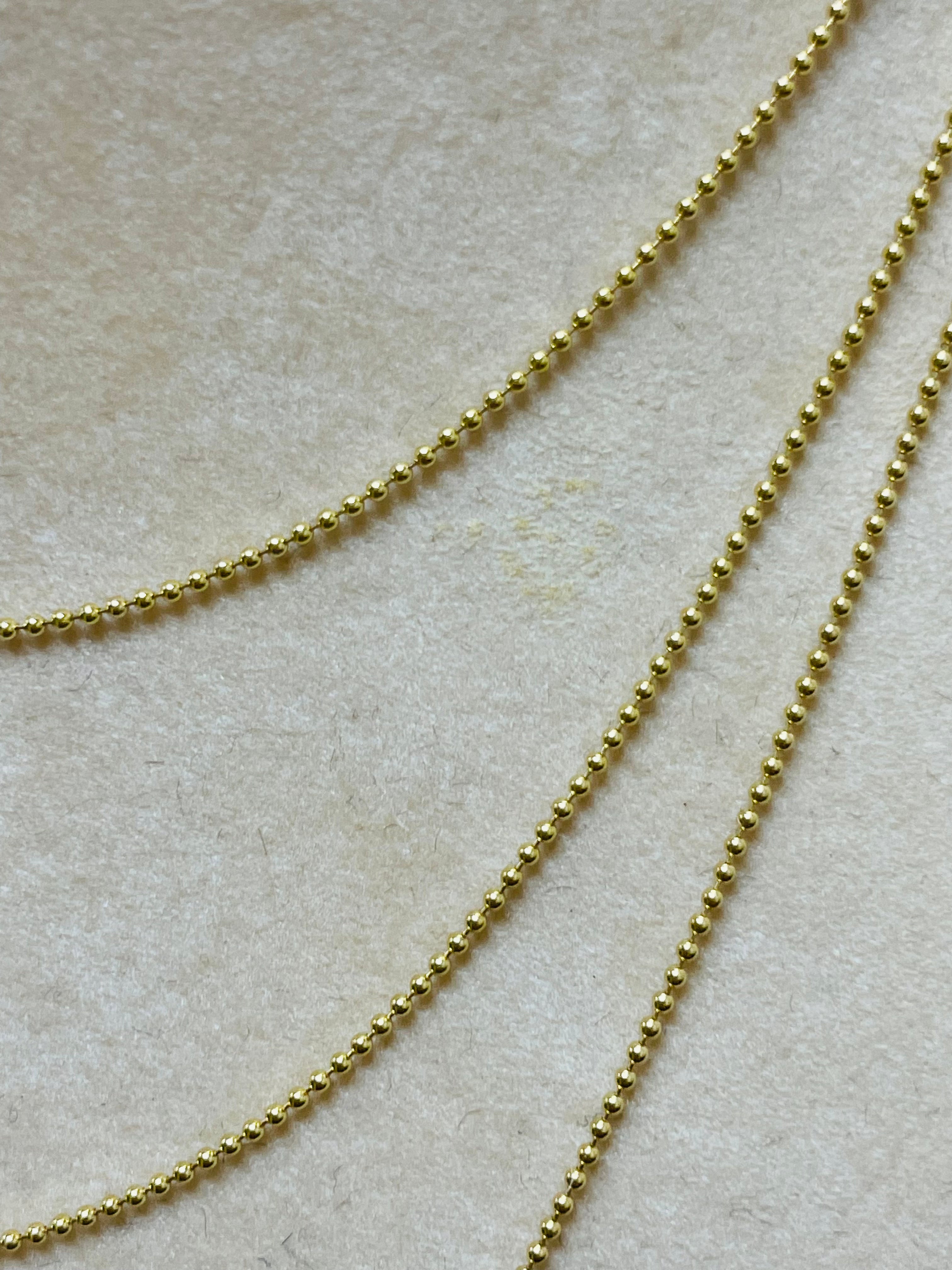 16” 1mm 18K Yellow Gold Ball Chain Necklace
