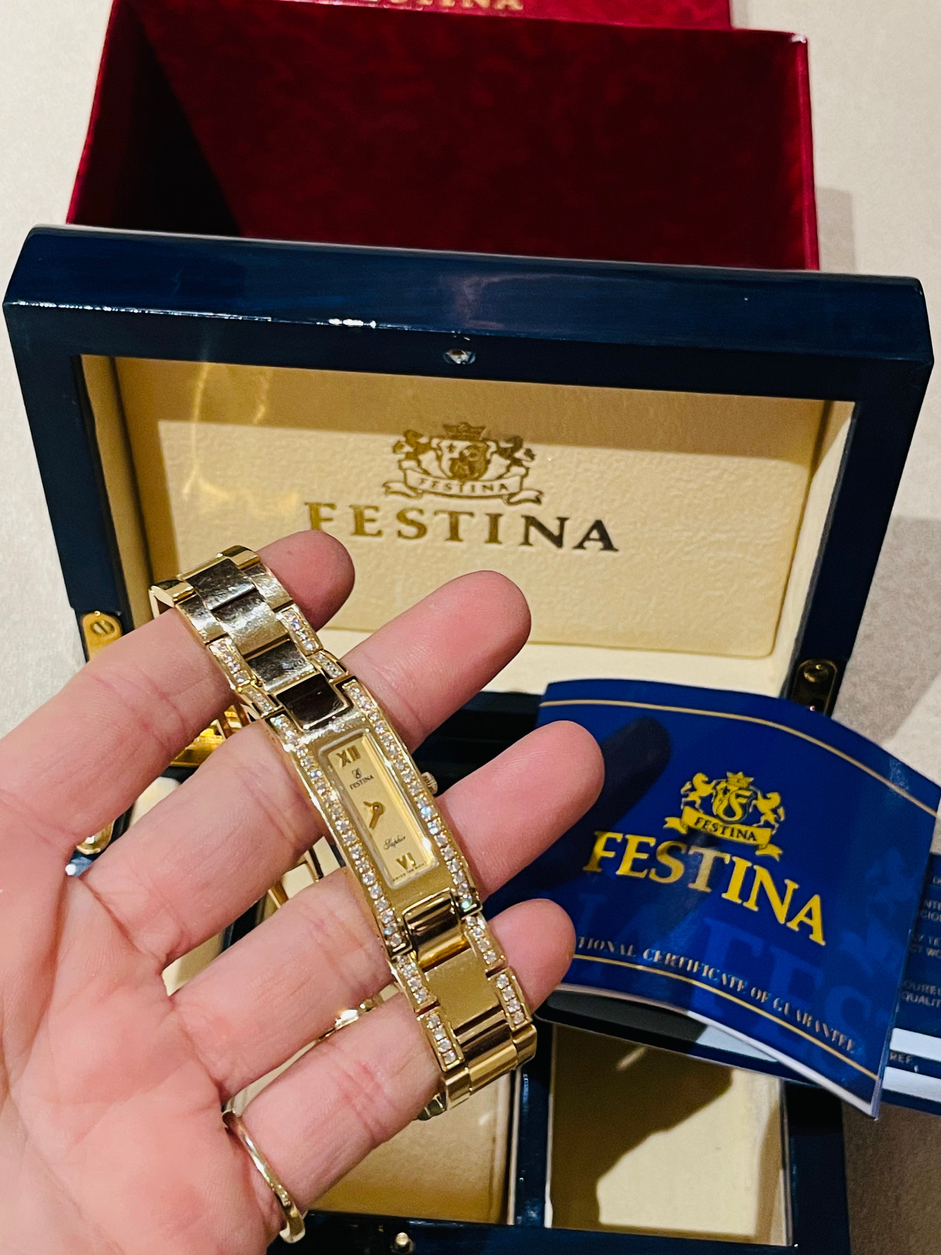 Festina Solid 18K Yellow Gold and Diamond Watch