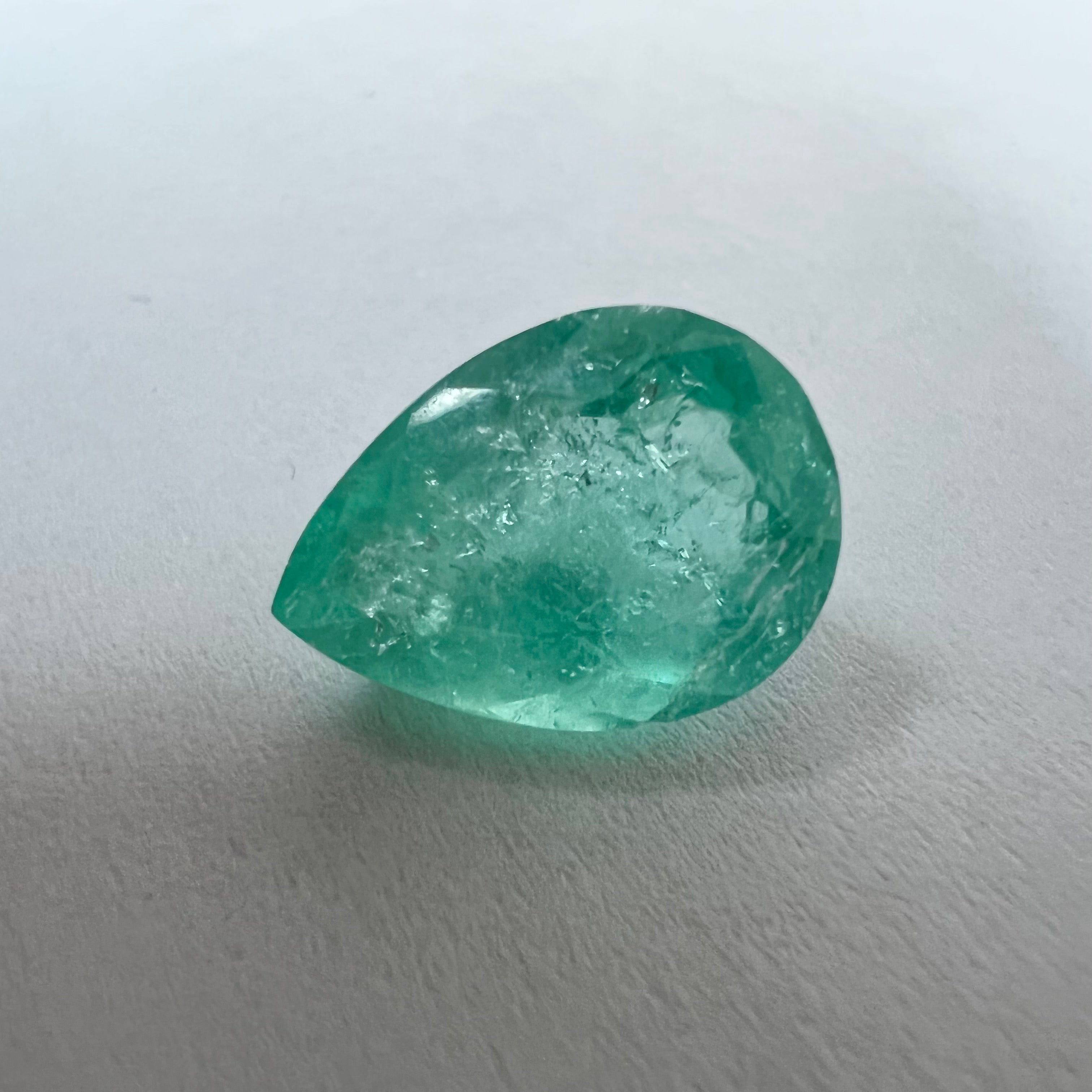 4.36CT Natural Colombian Emerald Loose Pear Cut 13x10