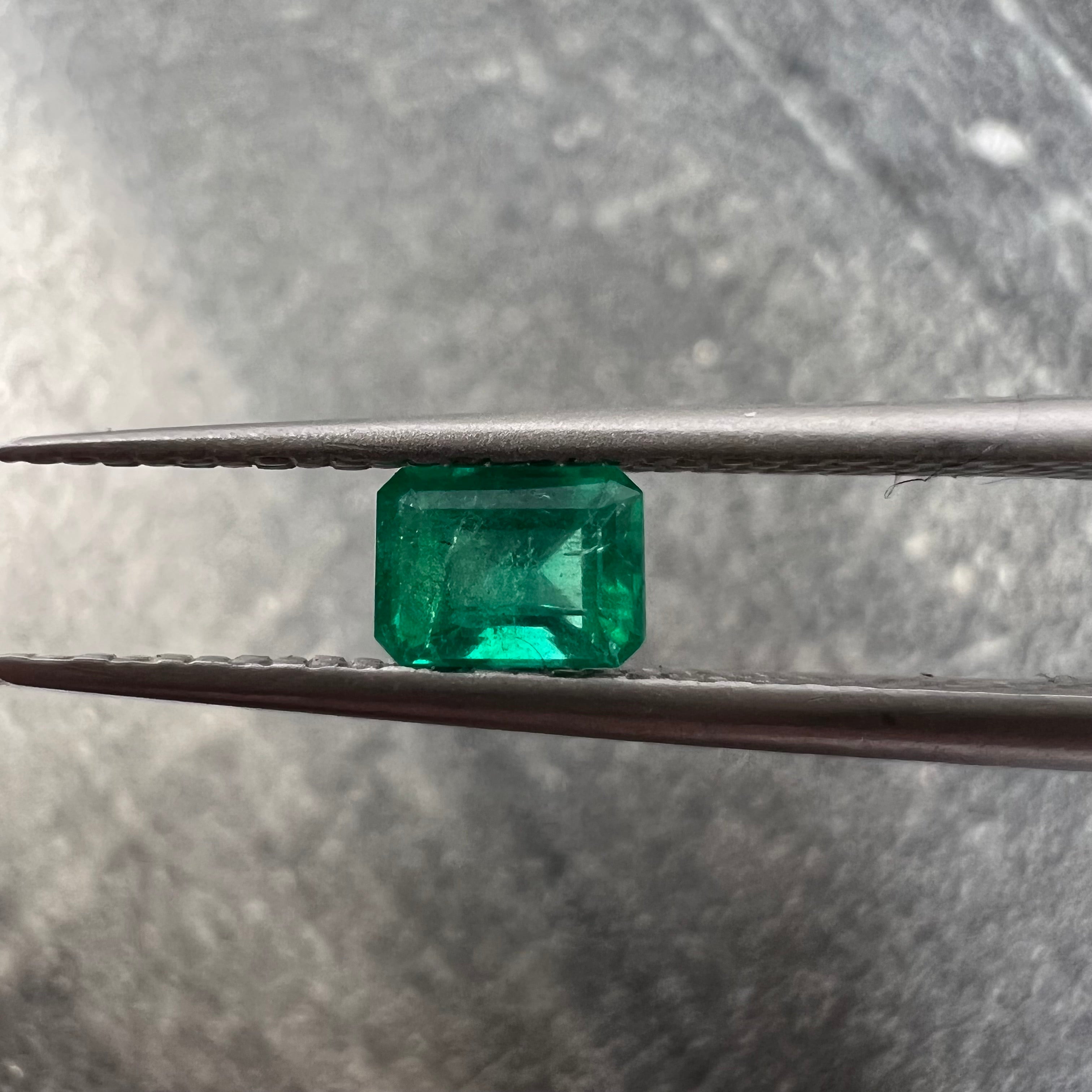 .35CT Loose Natural Colombian Emerald Cut 4.66x3.49x2.82mm Earth mined Gemstone