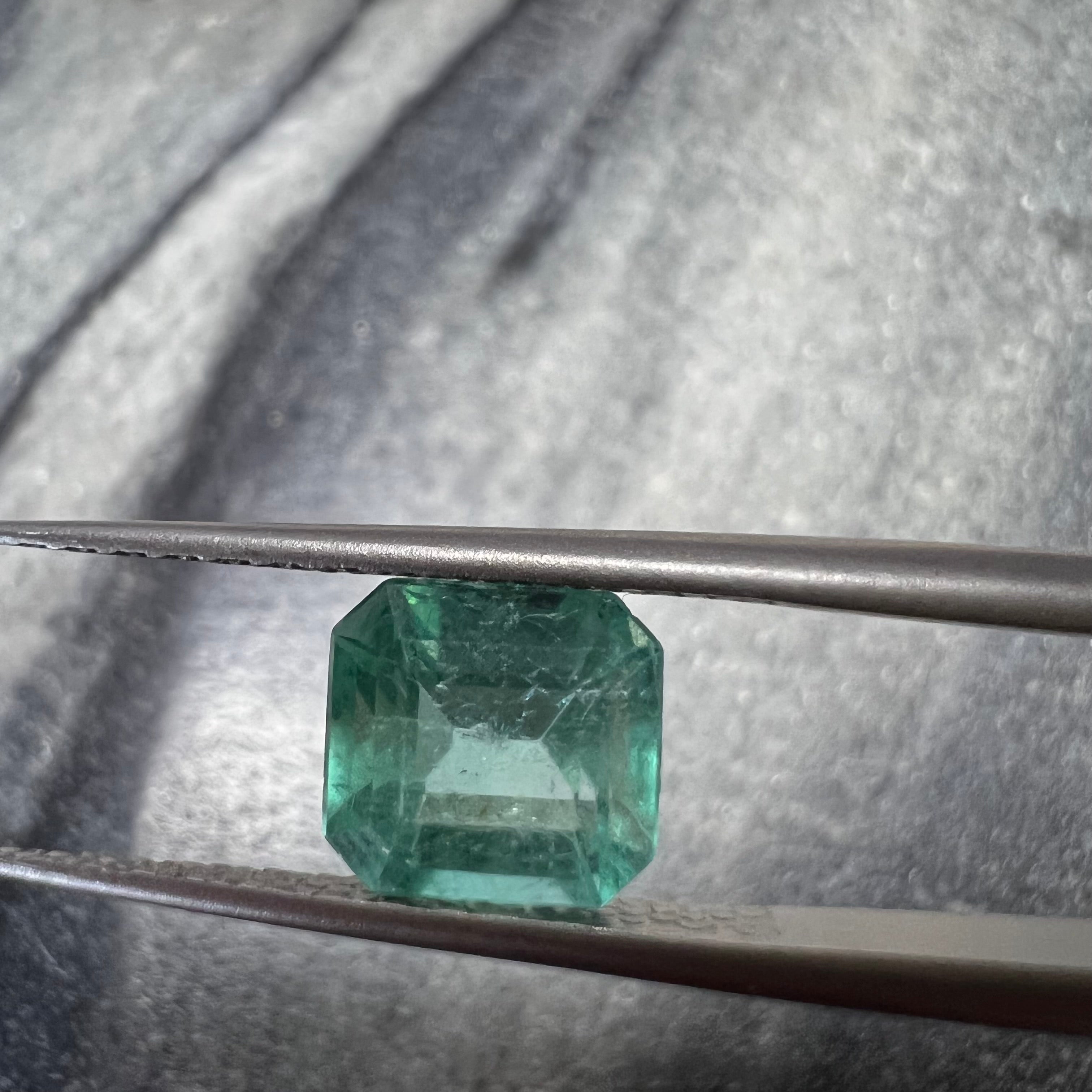3.93CTW Pair of Natural Colombian Emerald Loose Ascher Cut