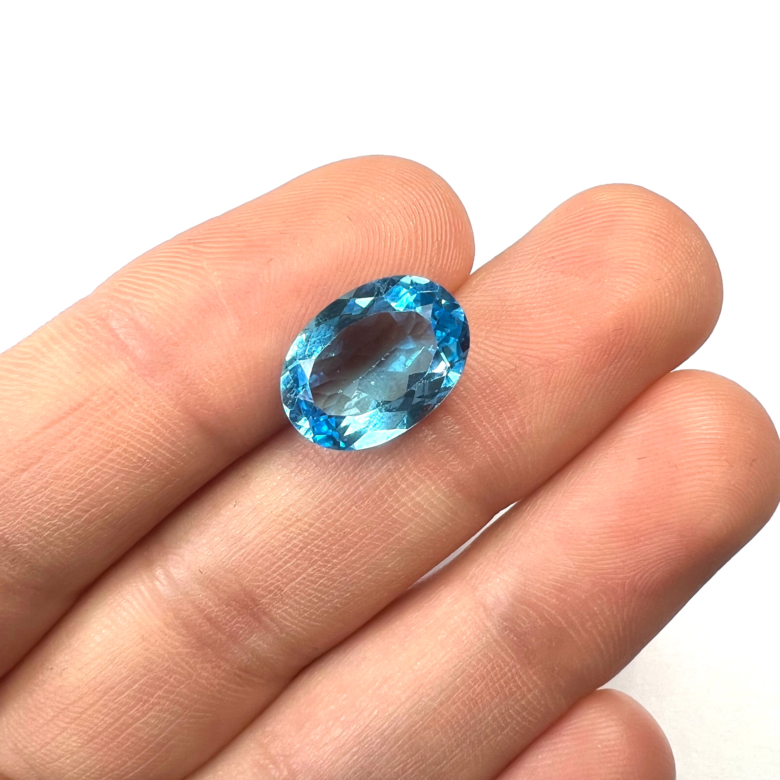 6.48CTW Loose Natural Oval Cut Topaz 14x10x5.75mm Earth mined Gemstone