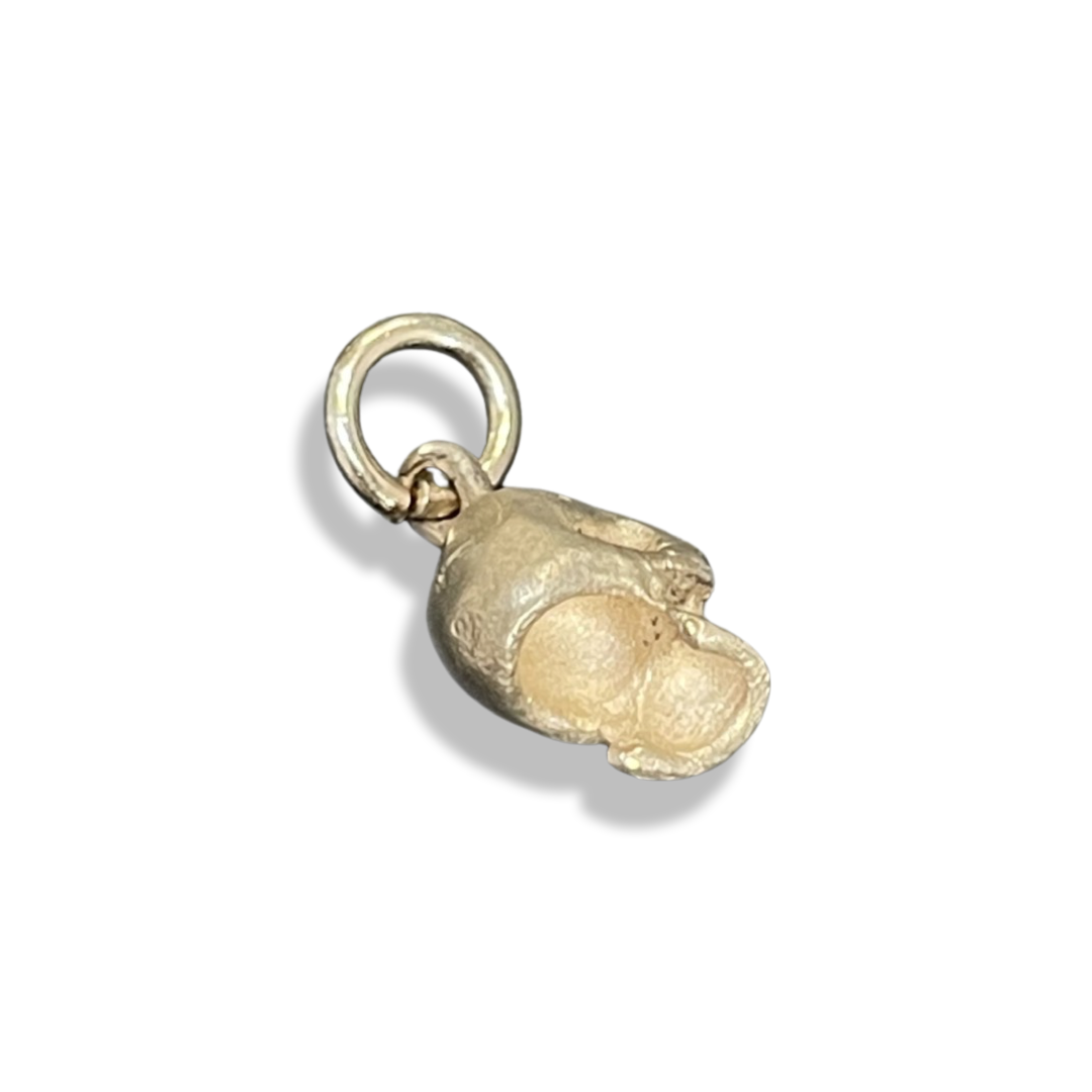 Solid 18K Small Diamond Skull Charm