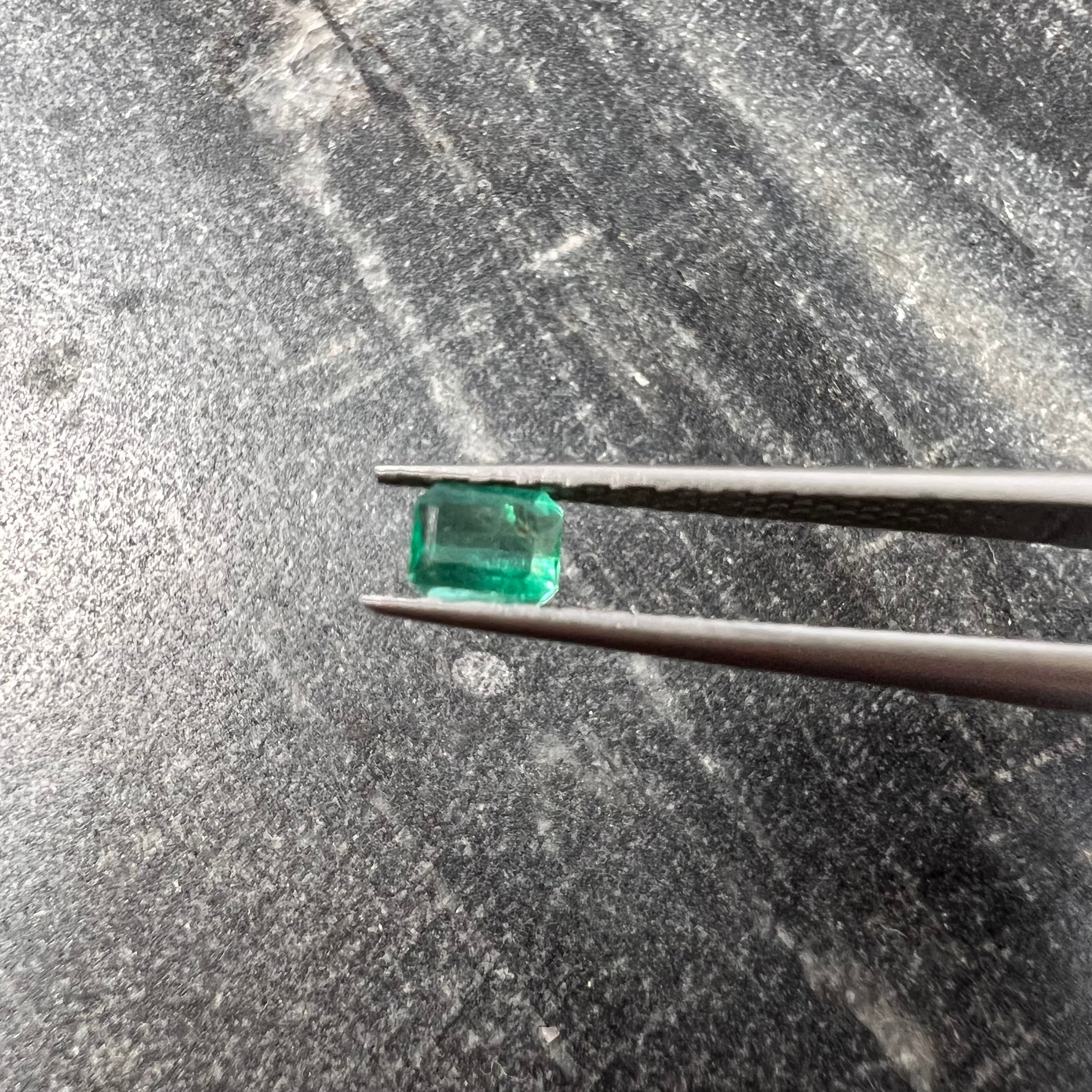 .23CT Loose Natural Colombian Emerald Cut 4.26x3.50x1.88mm Earth mined Gemstone