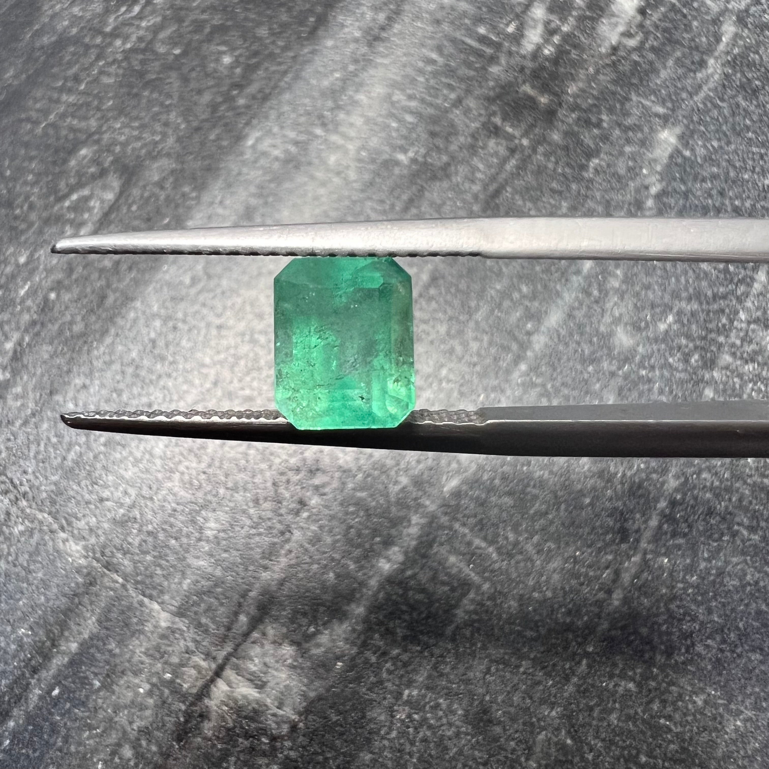 1.62CT Loose Natural Colombian Emerald Rectangle Shape 7.28x5.90x5.09mm