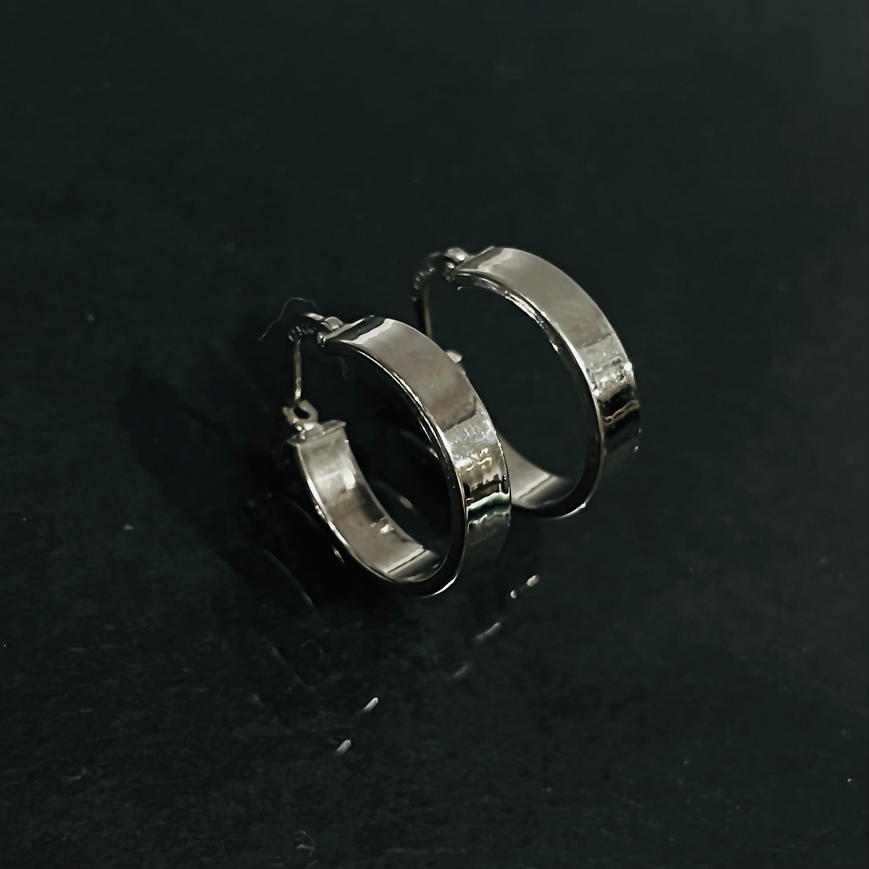 .75” 4mm 14K White Gold Hoop Earrings