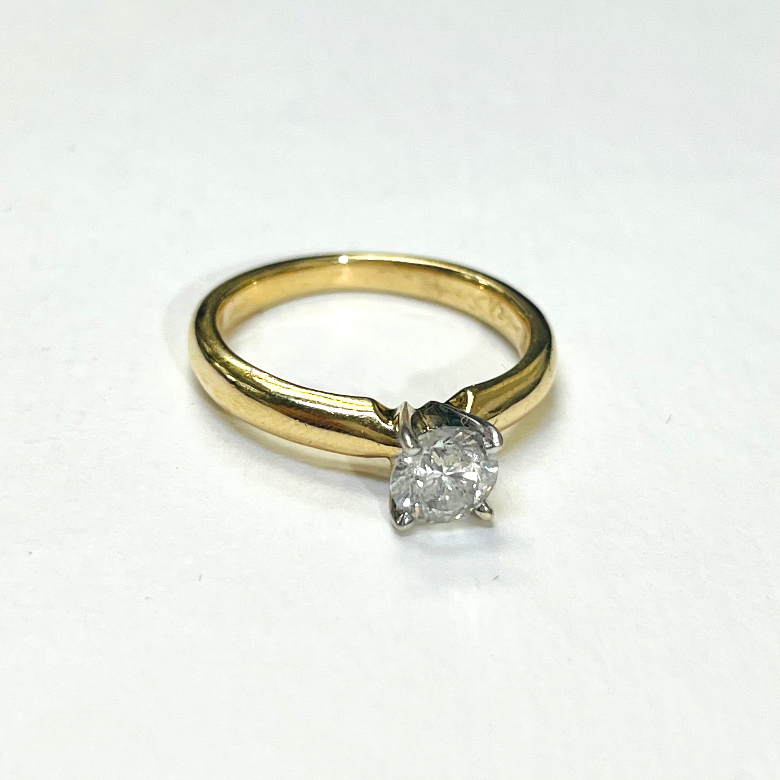 .50CT Diamond Solitaire Engagement Ring 14k Yellow Gold Size 4