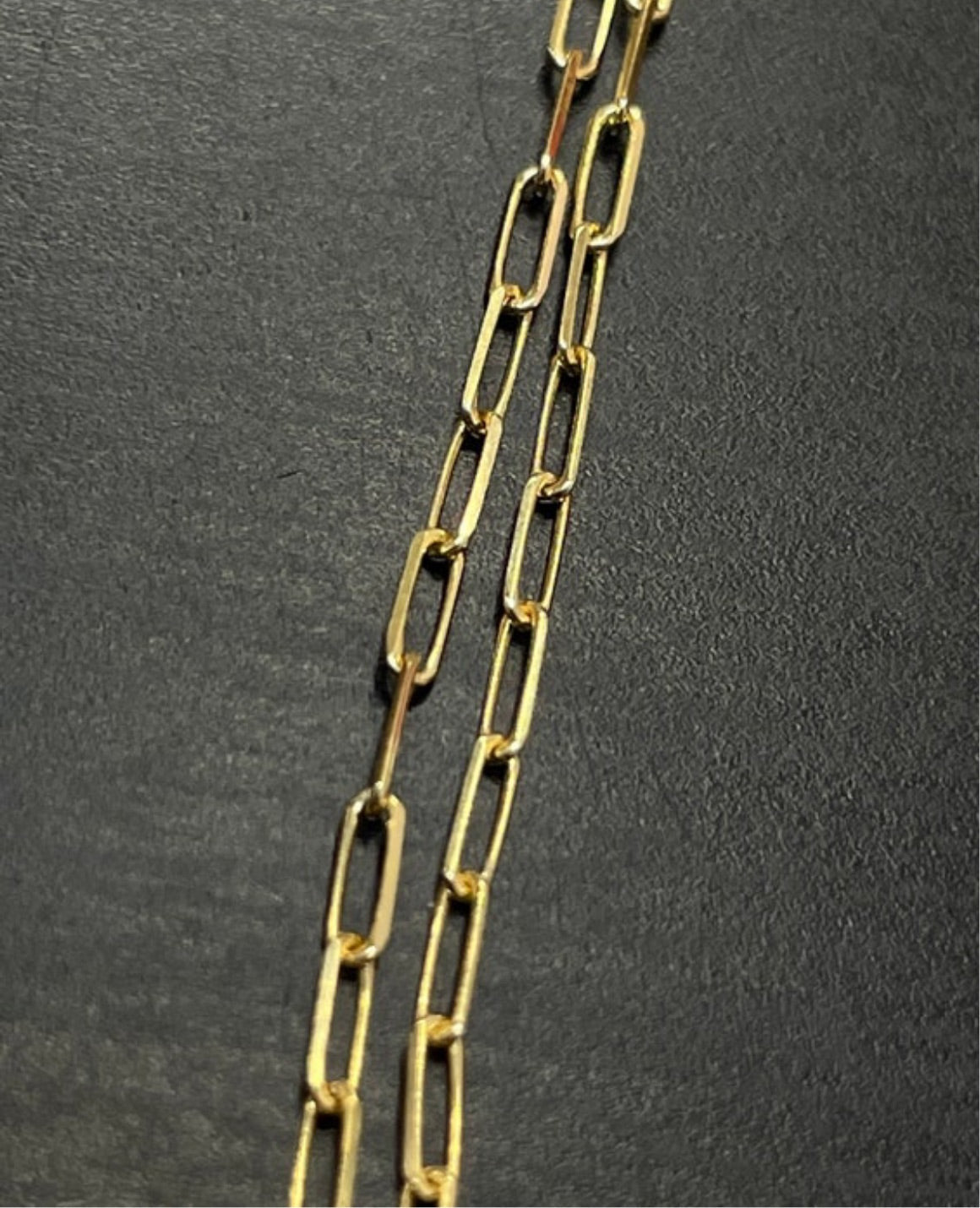 20” 18K Yellow Gold Paperclip Link Chain 1.3x4mm