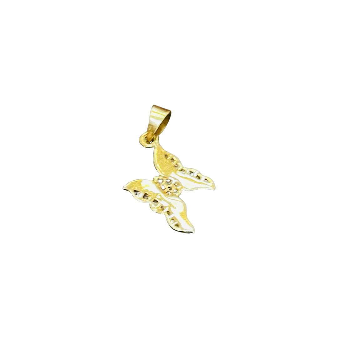 Diamond 14K Gold Butterfly Charm Pendant