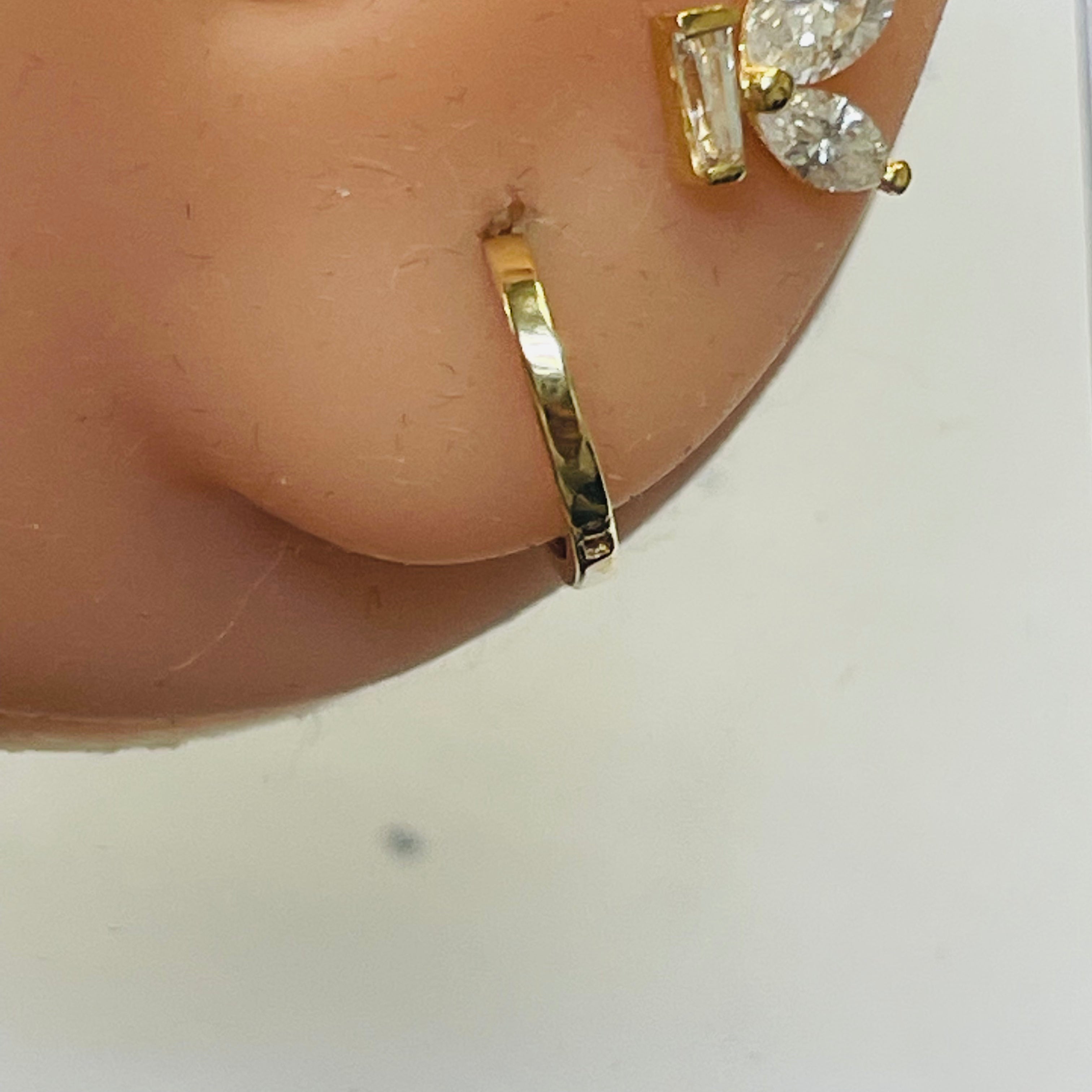 14K Yellow Gold Clicker Huggie Hoop Earrings 9mm