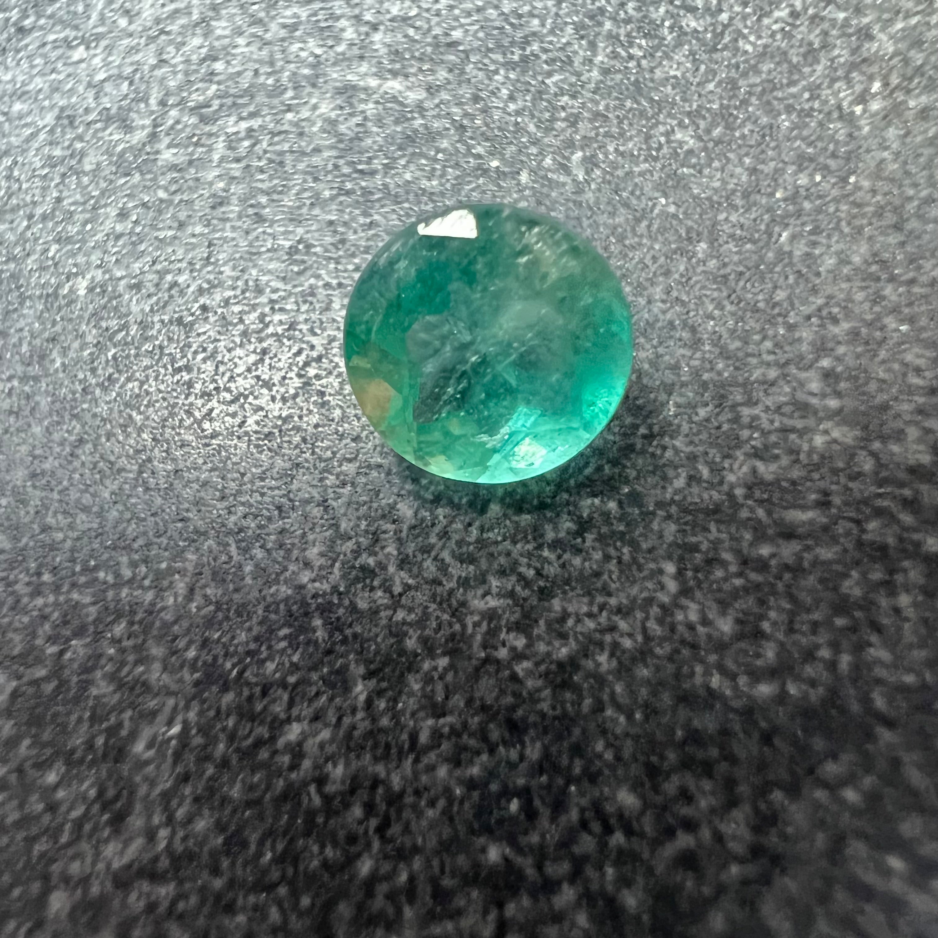 1CT Loose Natural Colombian Emerald Brilliant Round Cut 6.55x4.09mm