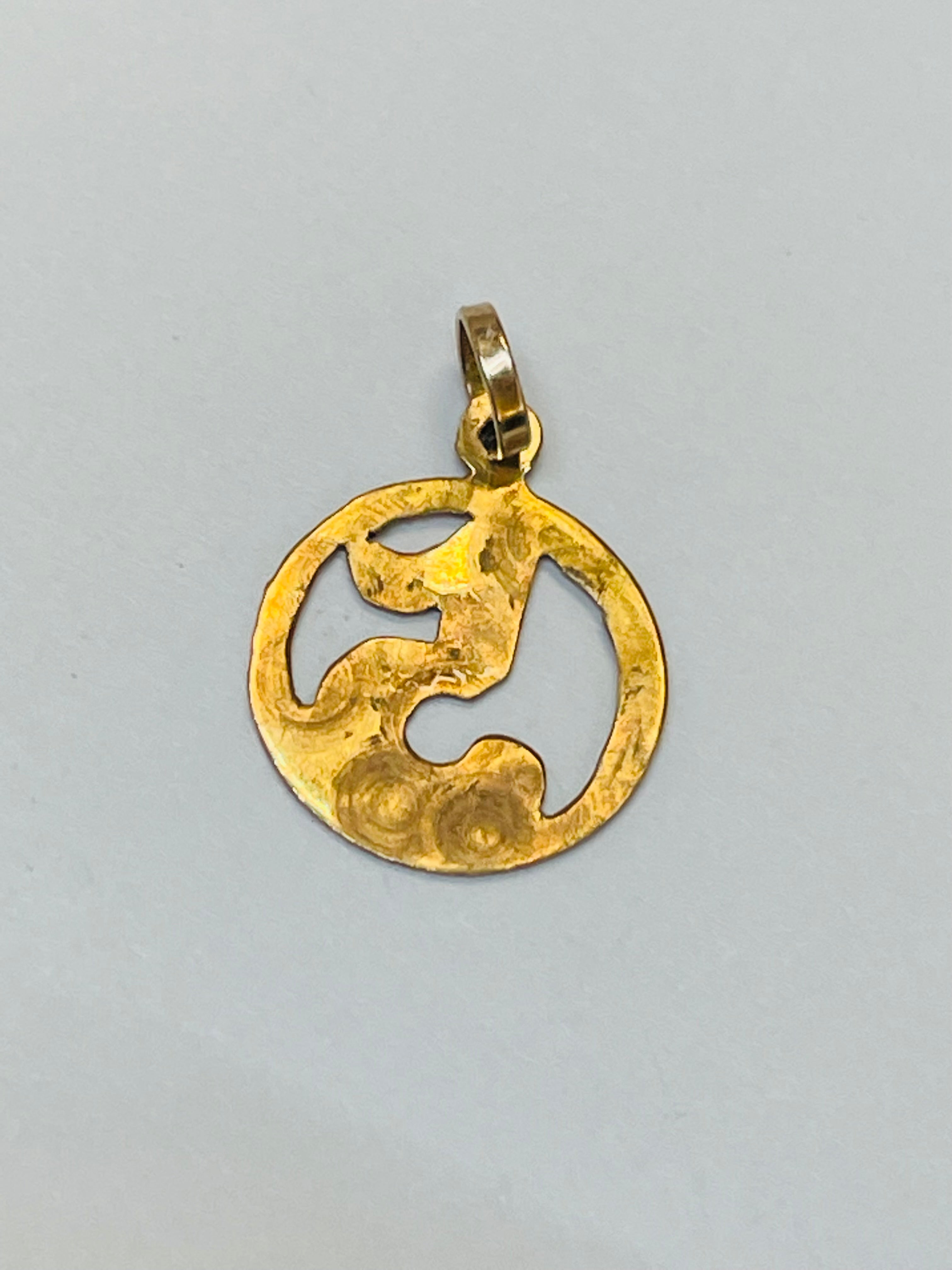 Number 5 14K Gold Heart Charm Pendant