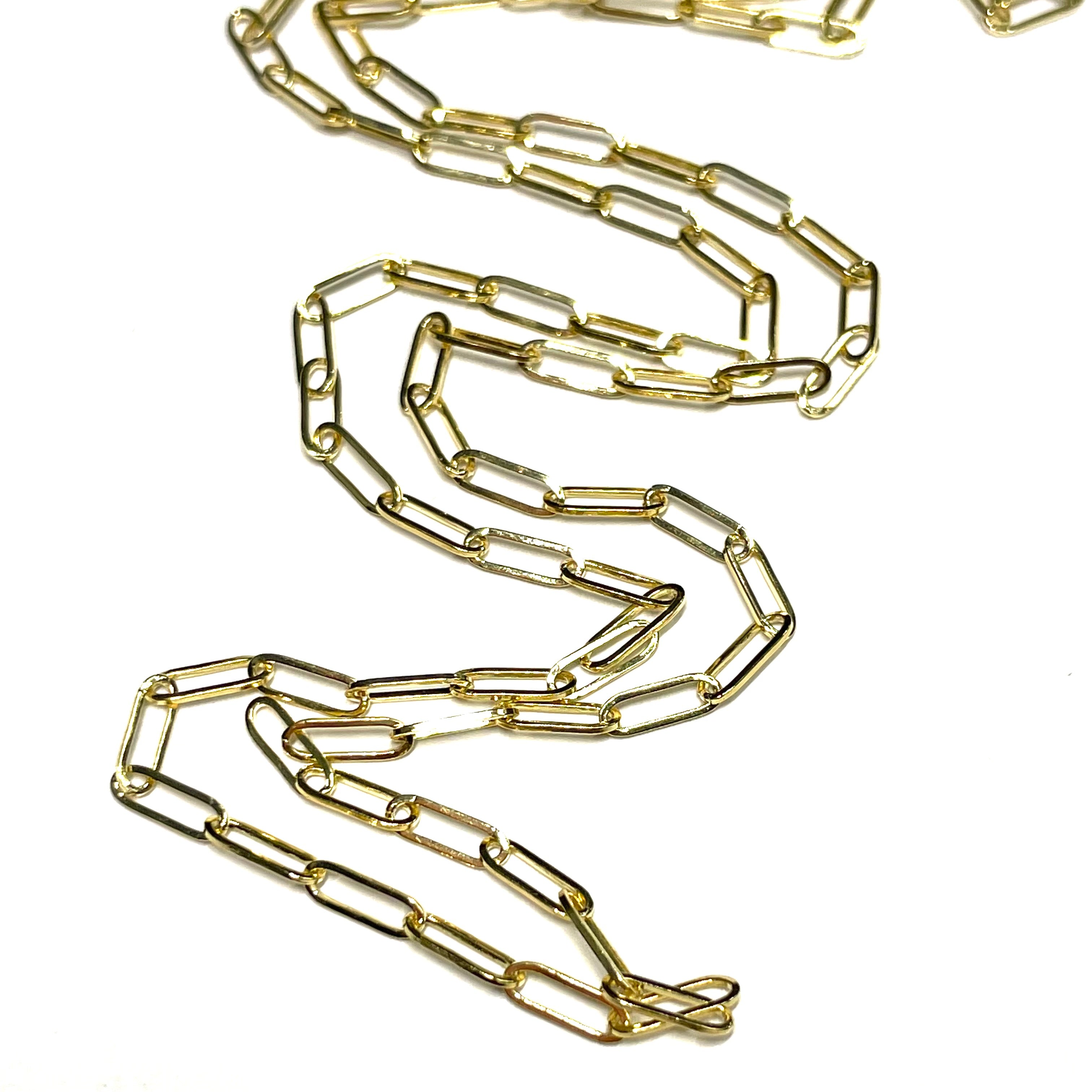 Paper Clip Chain 20” 6x2mm 10k Yellow Gold