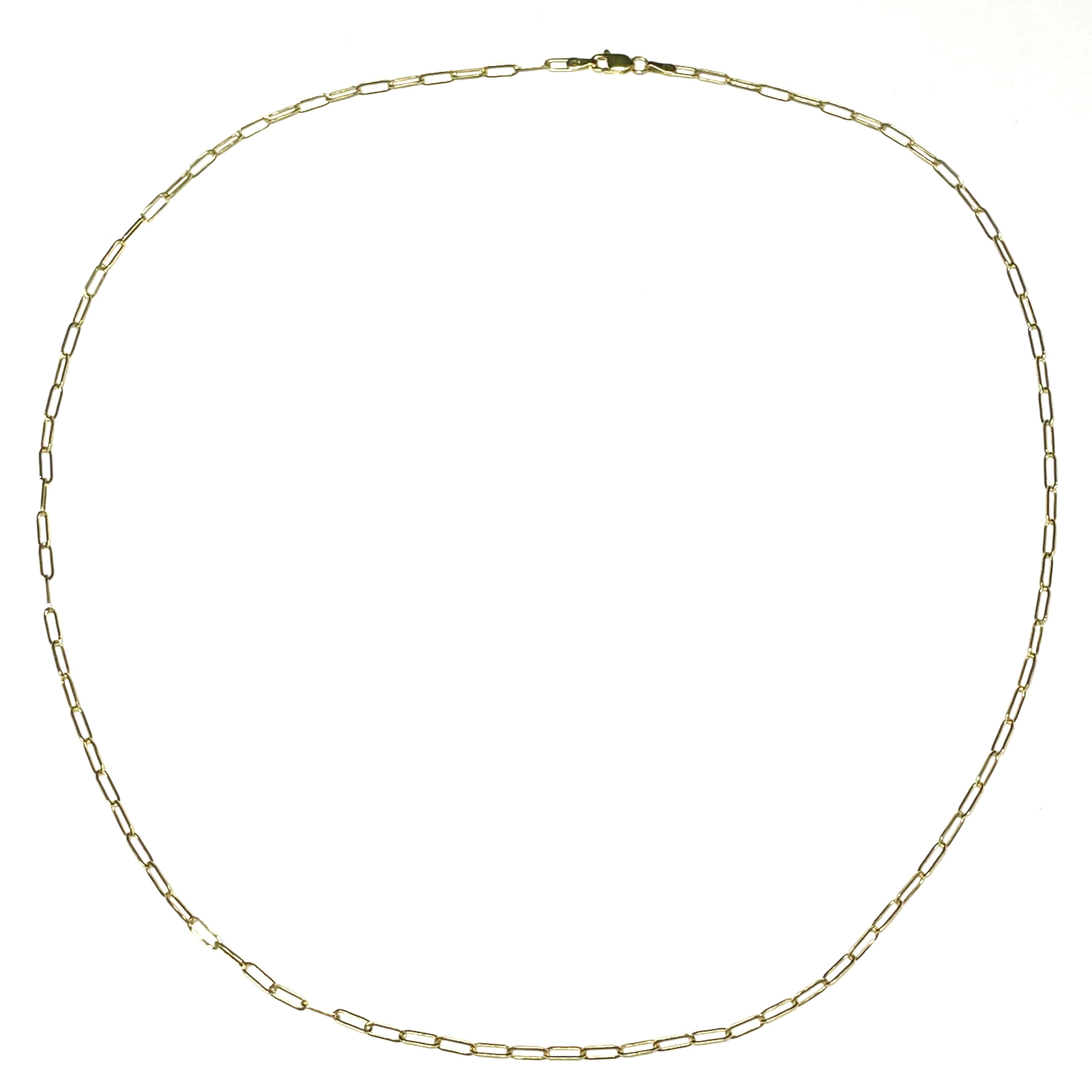 Paper Clip Chain 20” 6x2mm 10k Yellow Gold