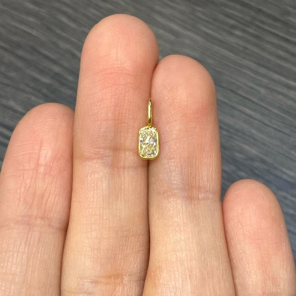 .50CT Princess Cut Diamond Pendant Charm in solid 14k Yellow Gold