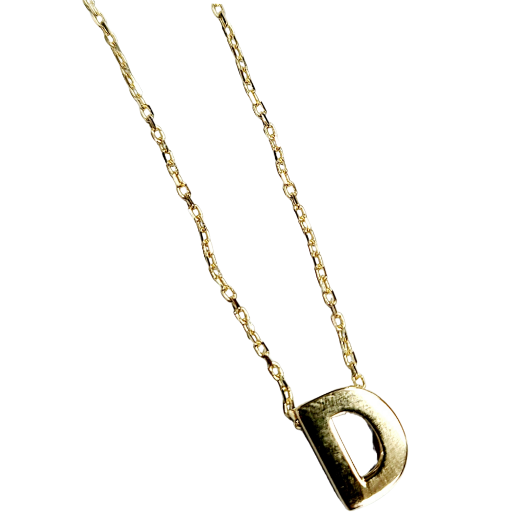 14K Yellow Gold Initial D Pendant Necklace