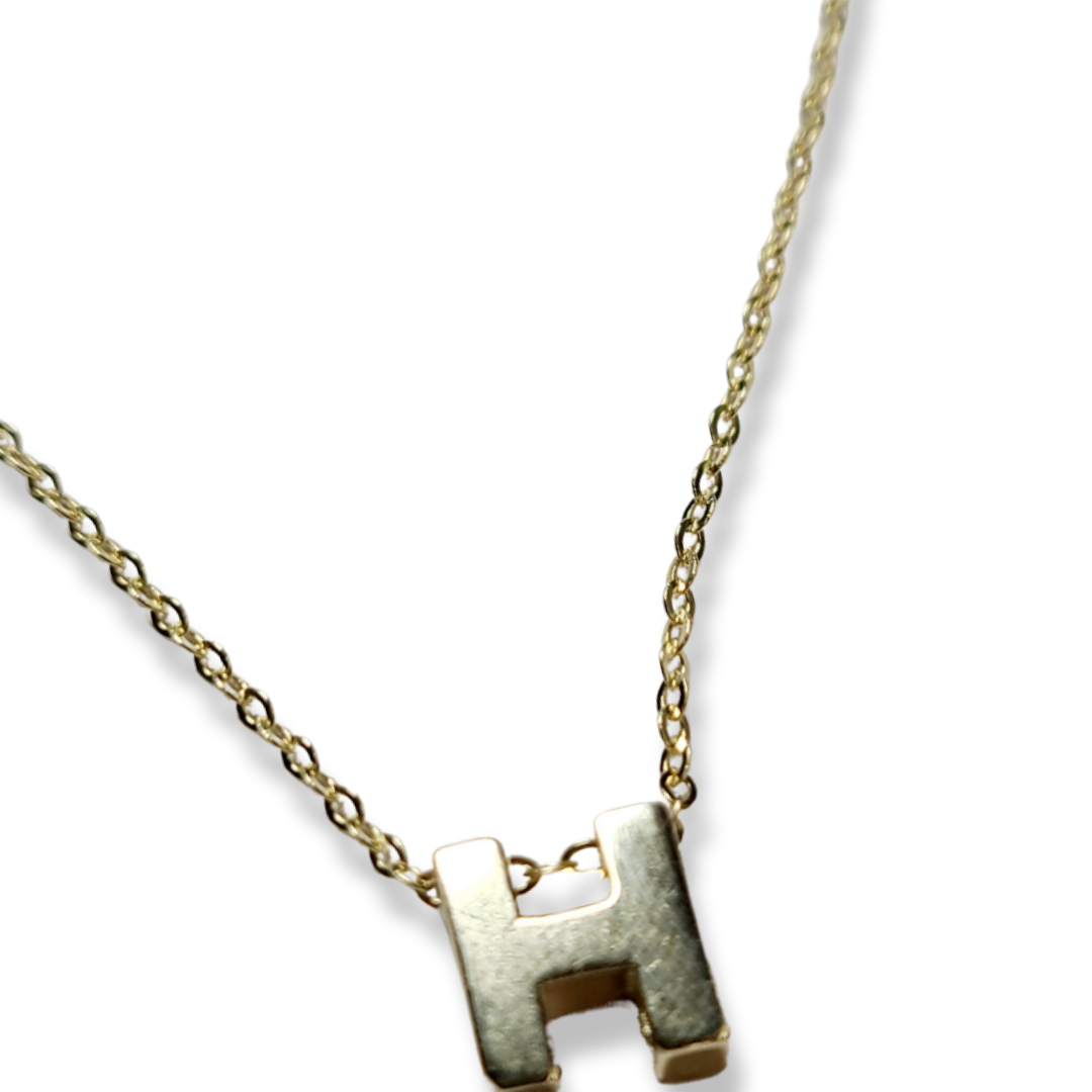 14K Yellow Gold Initial H Pendant Necklace