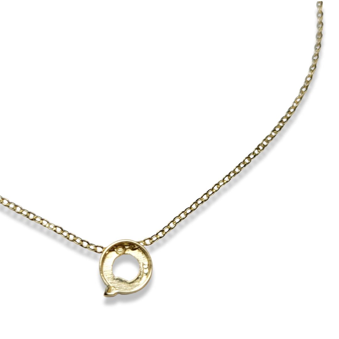14K Yellow Gold Initial Q Pendant Necklace