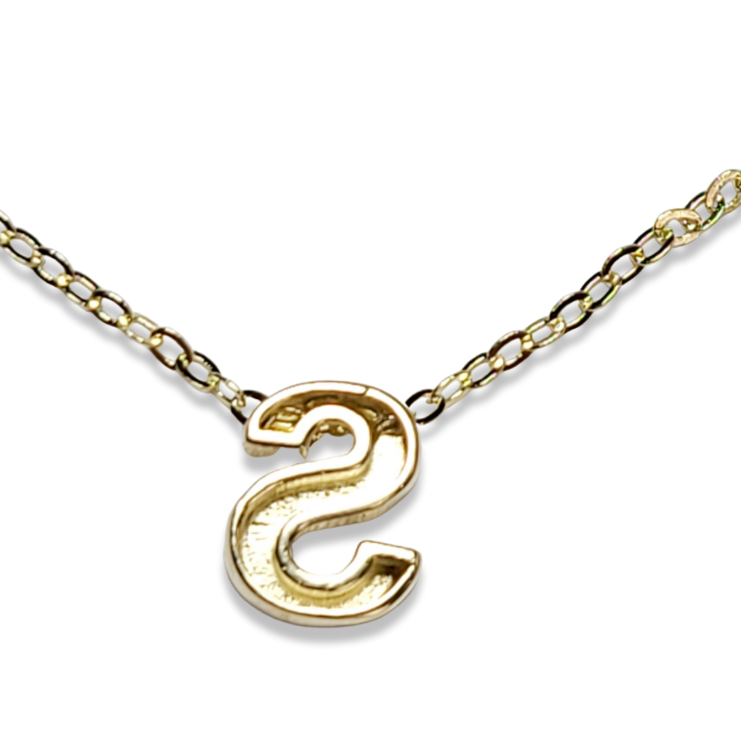 14K Yellow Gold Initial S Pendant Necklace