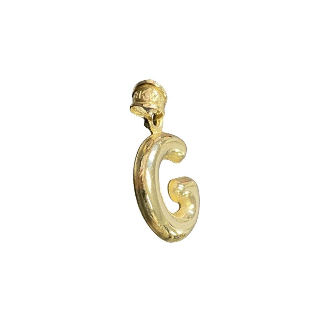 Initial G Puffy  Balloon Letter 10K Yellow Gold Pendant