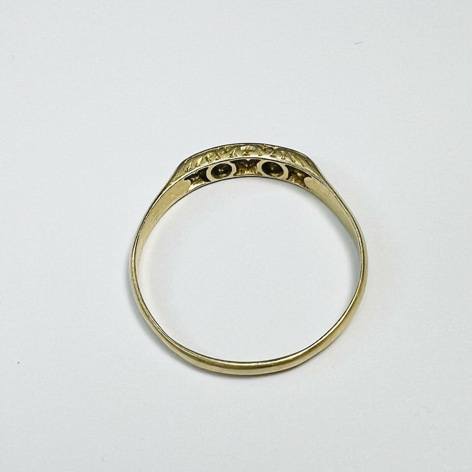 14K Yellow Gold .18ctw Diamond Dainty Ring Band Size 10.25