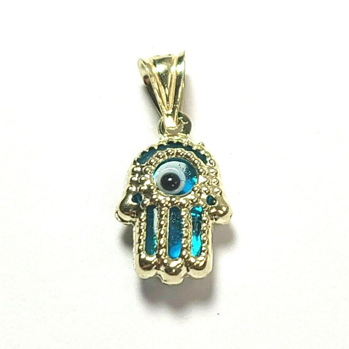 10K Yellow Gold Hamsa Hand Pendant Charm